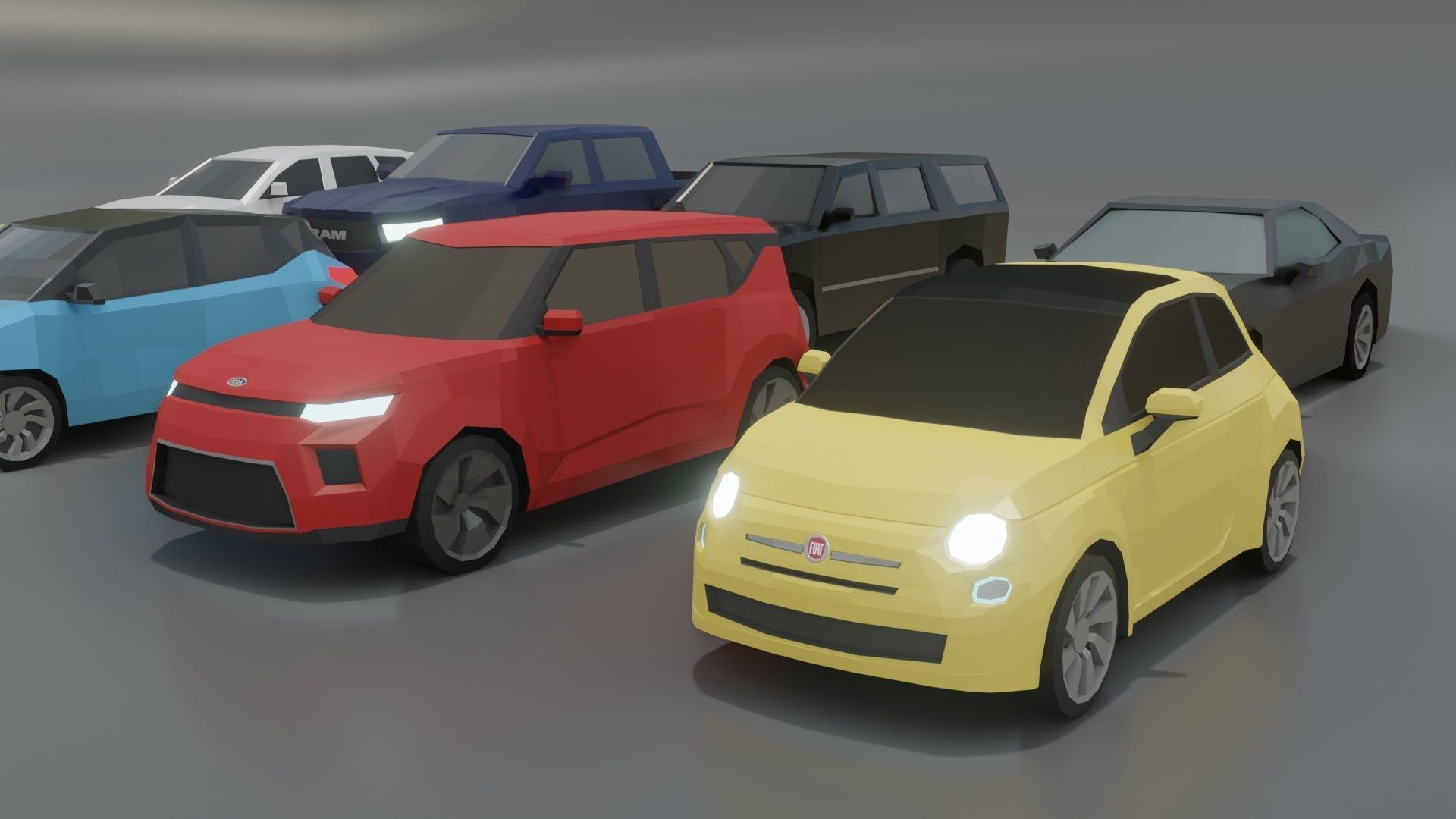 low-poly cars pack - 9 cars Low-poly 3D model_6