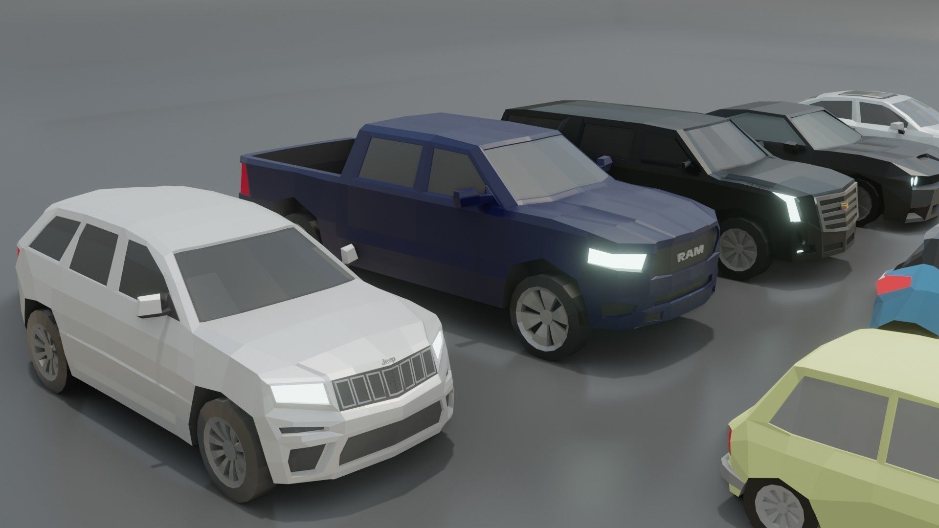 low-poly cars pack - 9 cars Low-poly 3D model_8