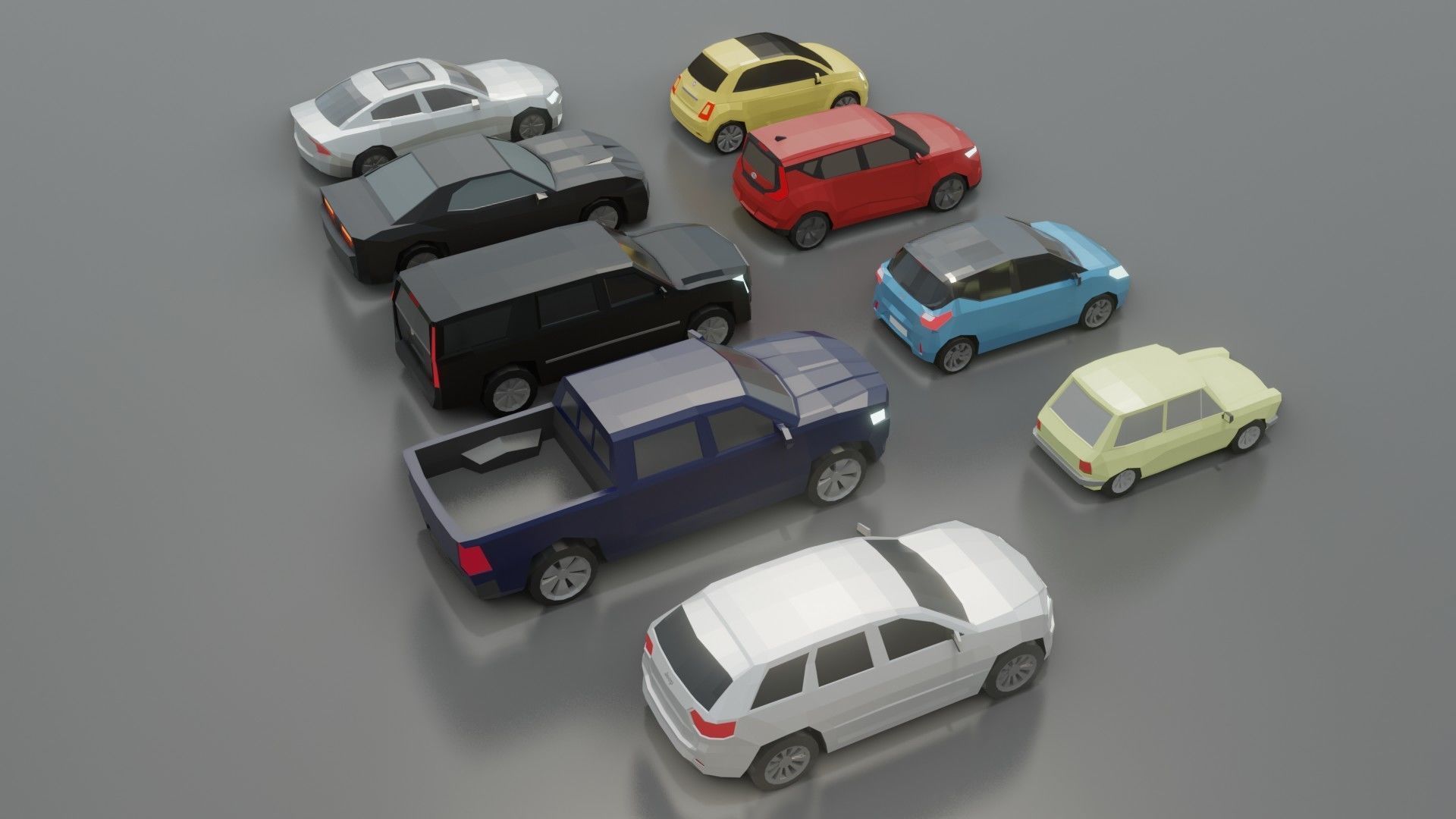 low-poly cars pack - 9 cars Low-poly 3D model_3