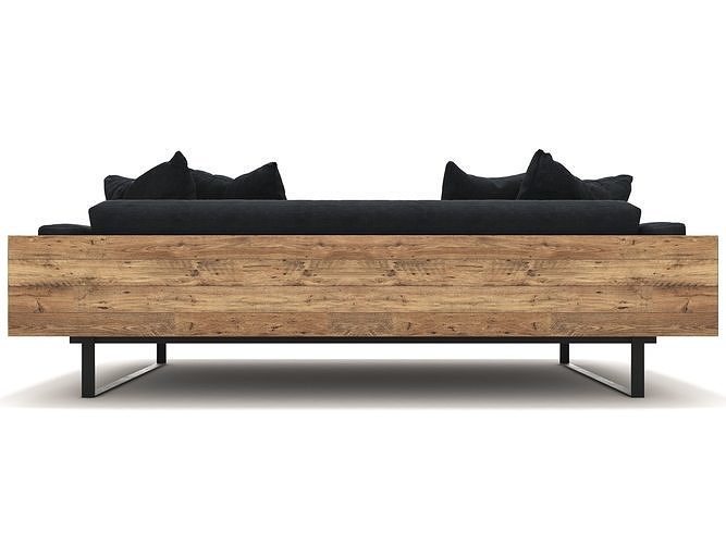 Reclaimed Wood Sofa 3D model 6