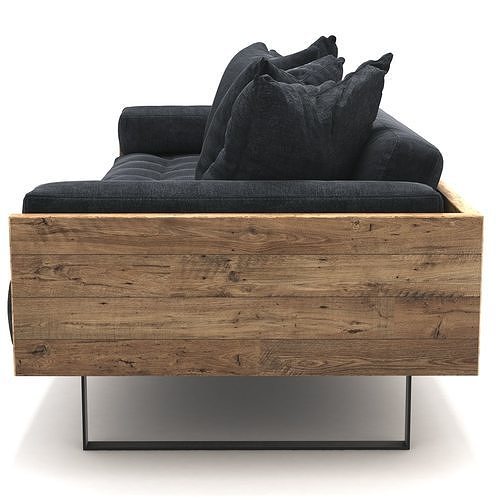 Reclaimed Wood Sofa 3D model 5