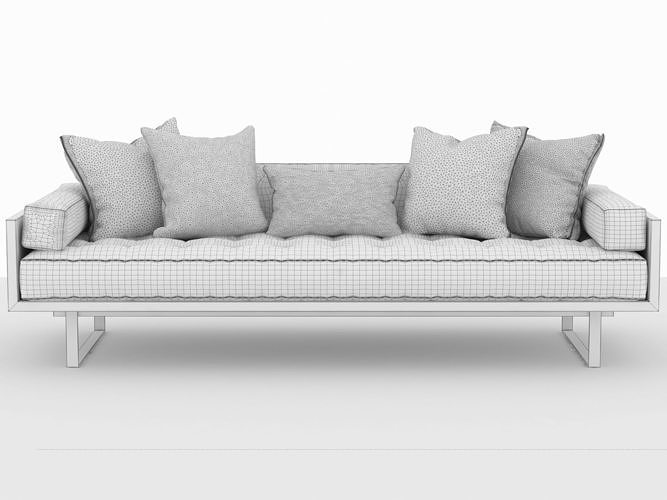 Reclaimed Wood Sofa 3D model 7