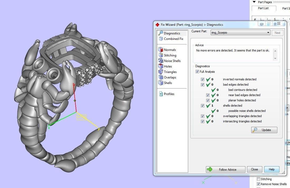 ring Scorpio 3D print model_1