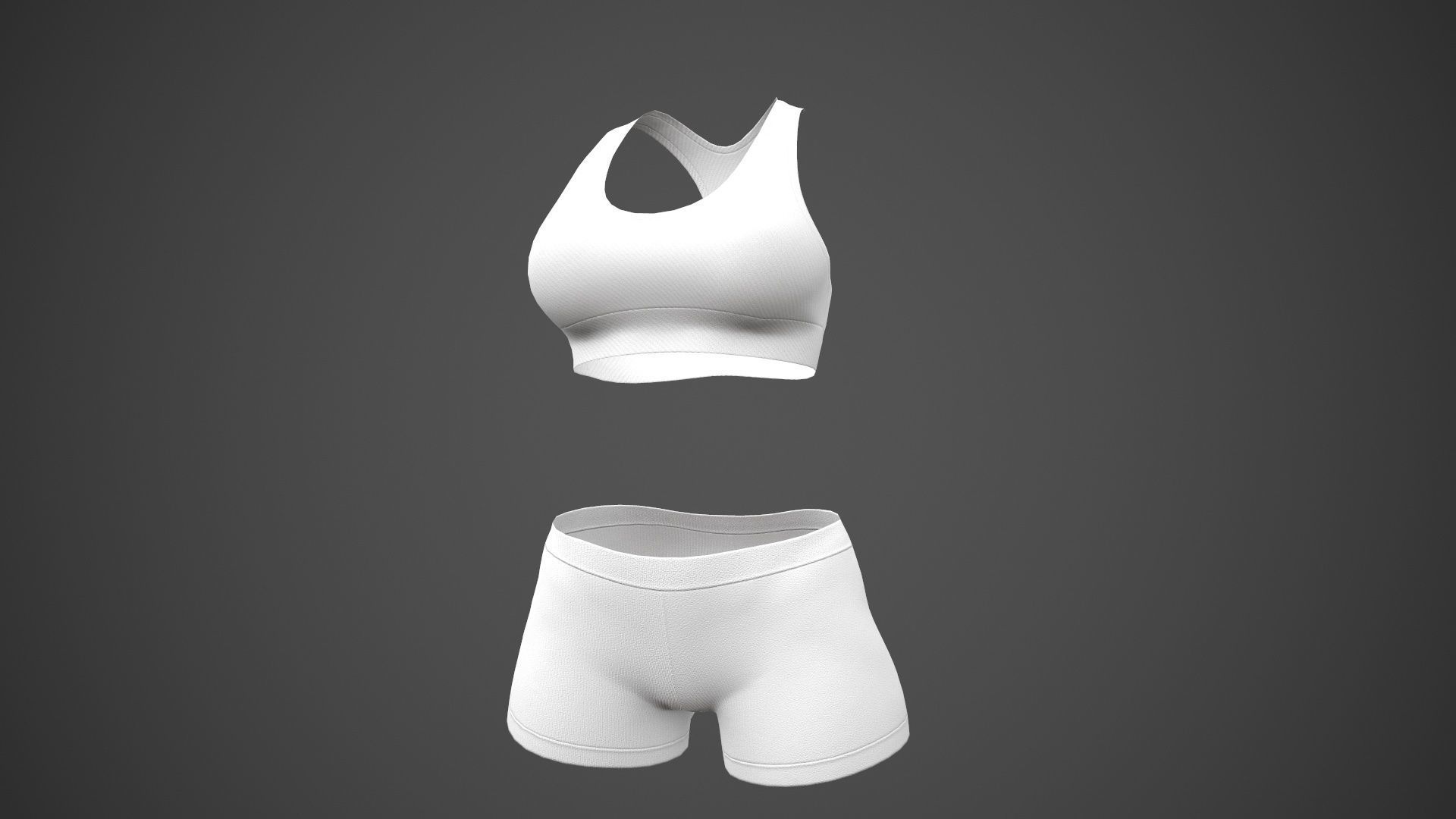 Female Sportswear gym clothing PBR 3 Low-poly 3D model_38
