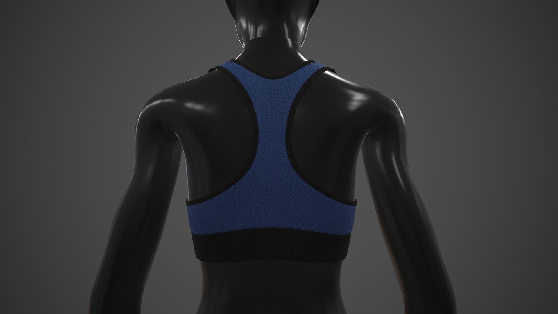 Female Sportswear gym clothing PBR 3 Low-poly 3D model_11
