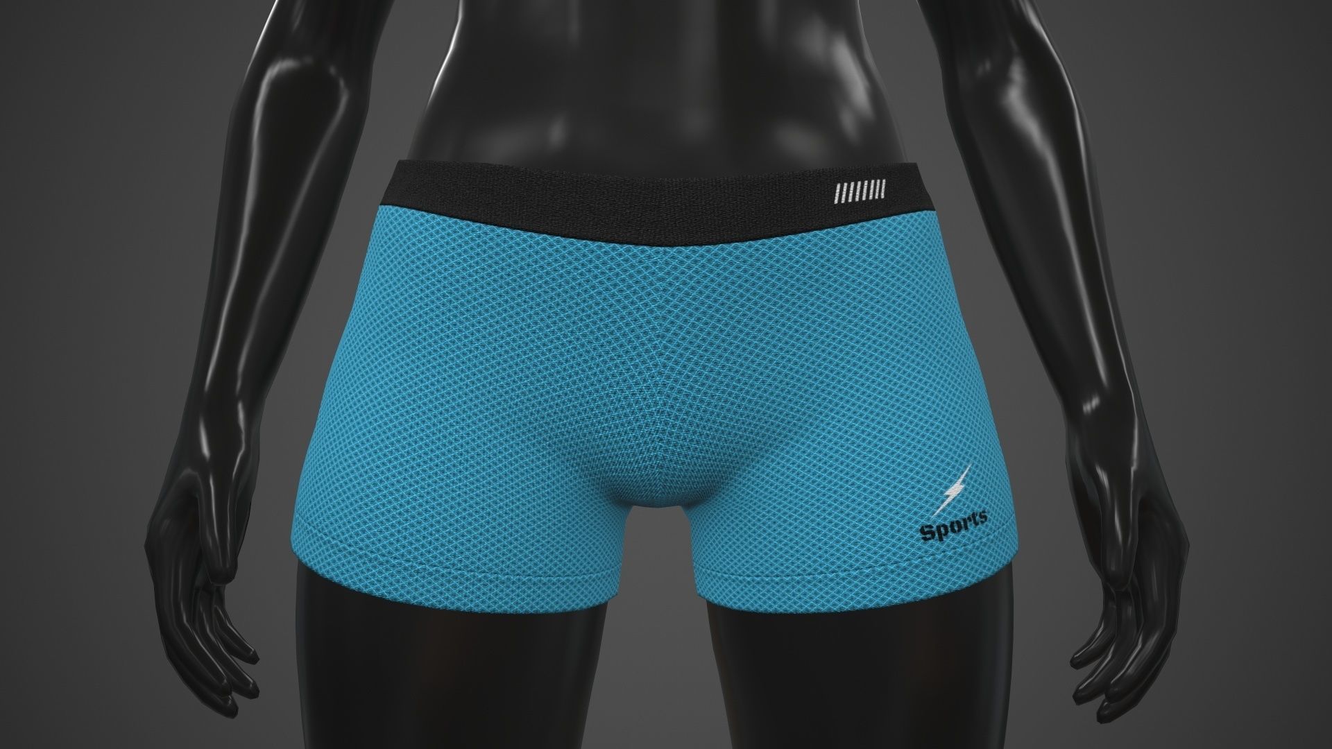 Female Sportswear gym clothing PBR 3 Low-poly 3D model_8
