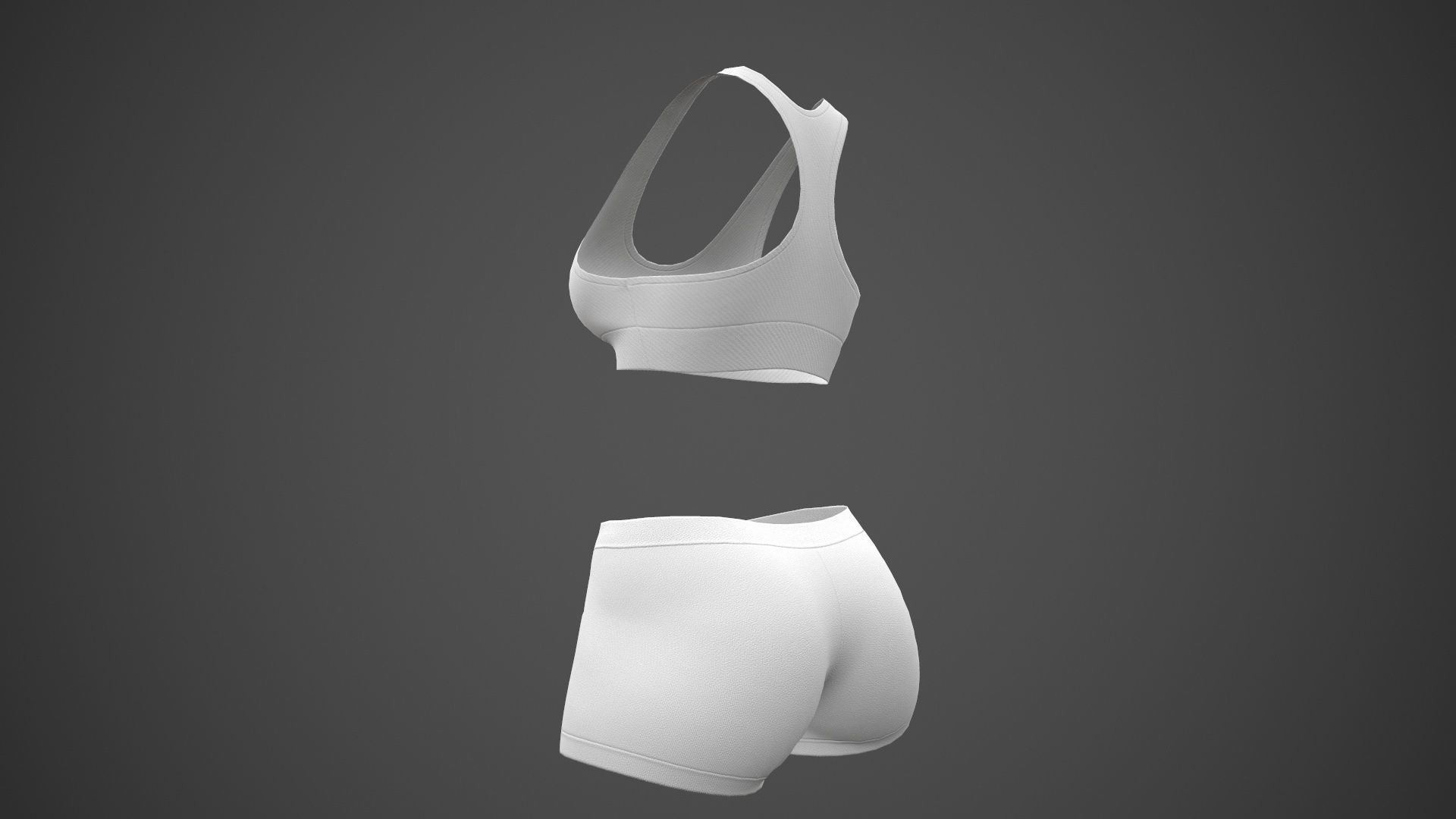 Female Sportswear gym clothing PBR 3 Low-poly 3D model_39