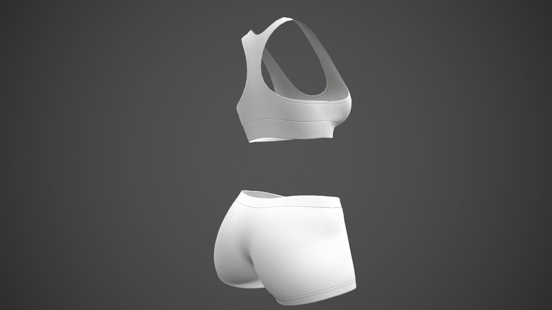 Female Sportswear gym clothing PBR 3 Low-poly 3D model_40