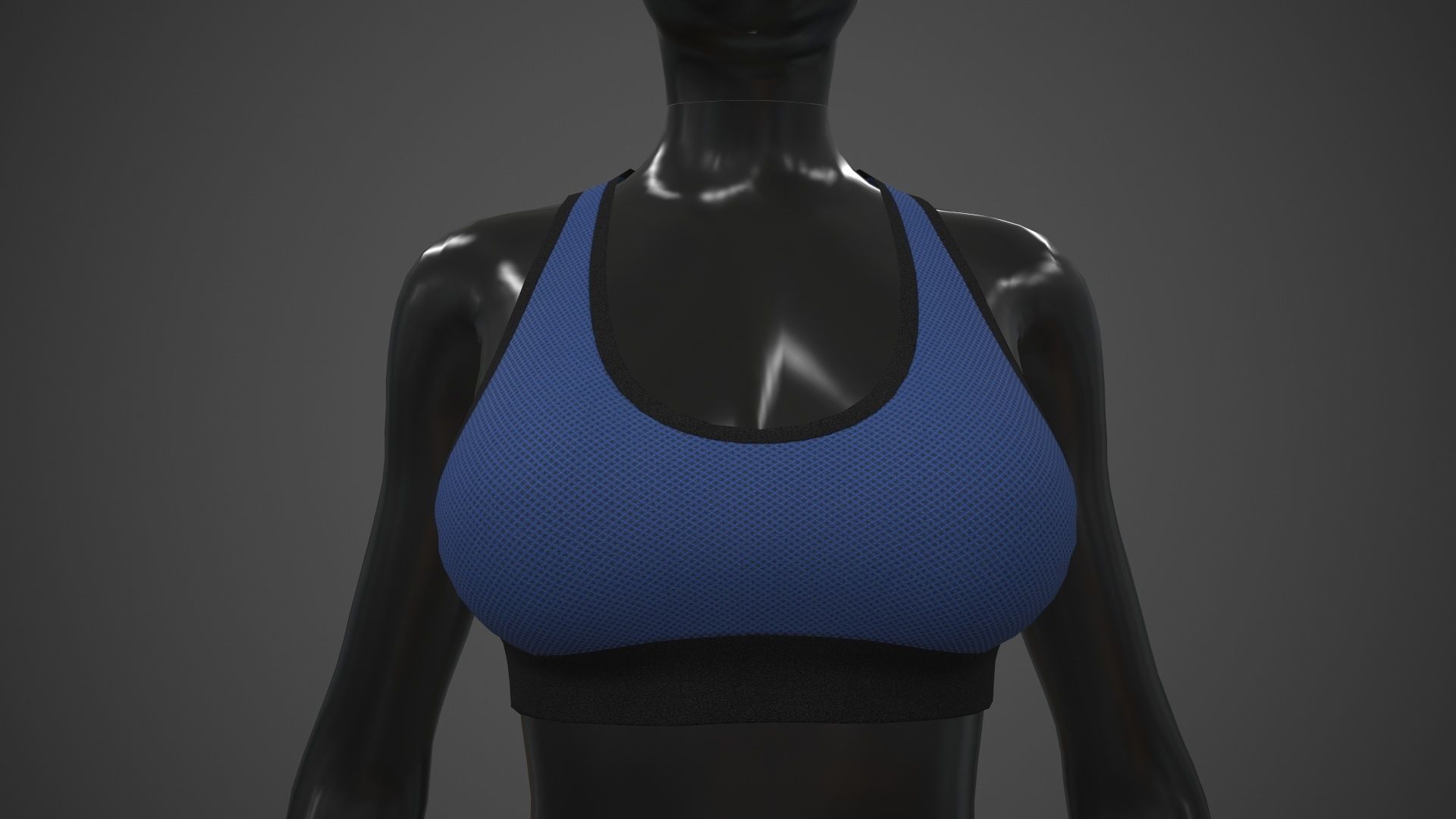 Female Sportswear gym clothing PBR 3 Low-poly 3D model_9
