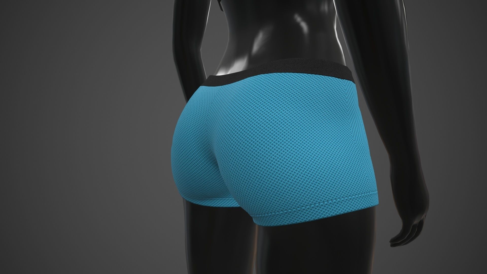 Female Sportswear gym clothing PBR 3 Low-poly 3D model_7