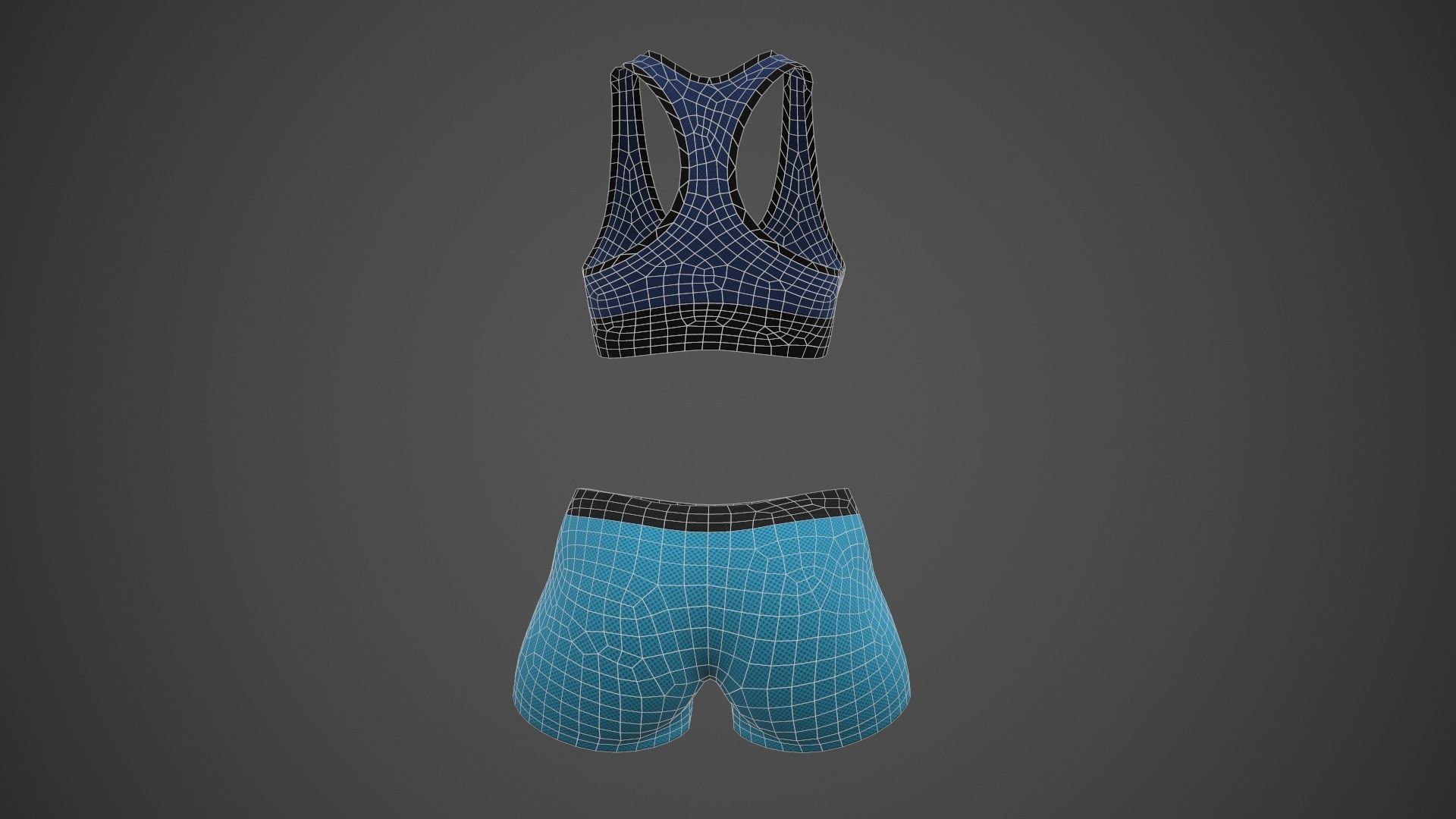 Female Sportswear gym clothing PBR 3 Low-poly 3D model_21