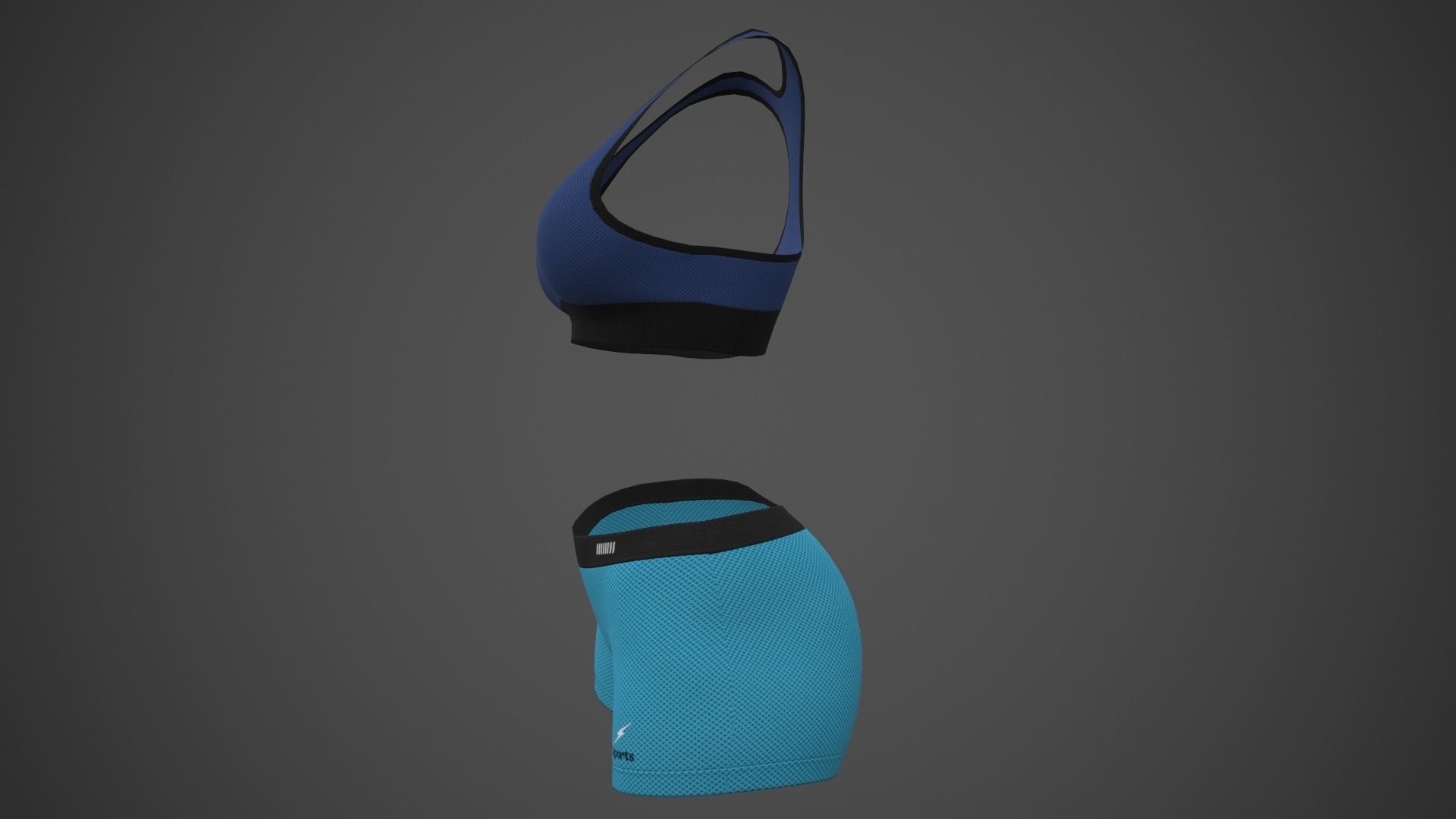 Female Sportswear gym clothing PBR 3 Low-poly 3D model_16
