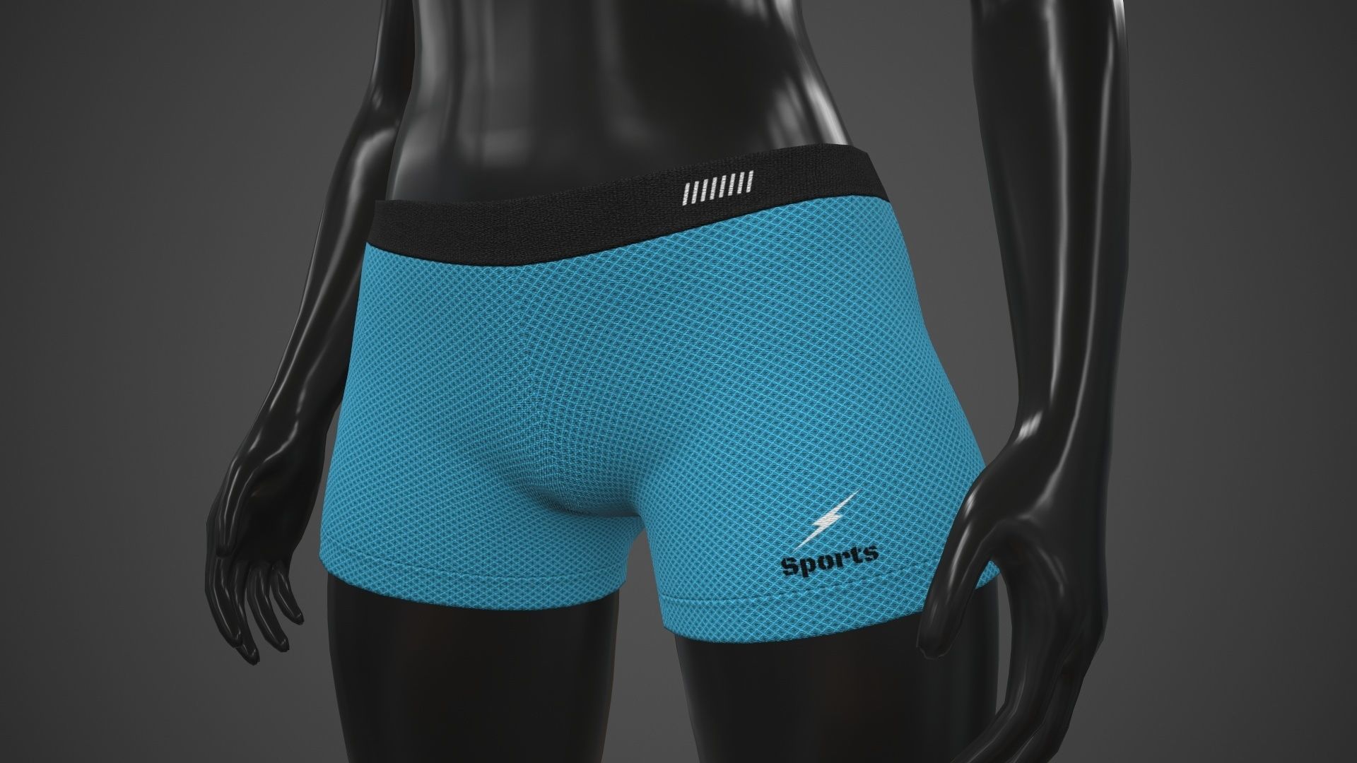 Female Sportswear gym clothing PBR 3 Low-poly 3D model_4