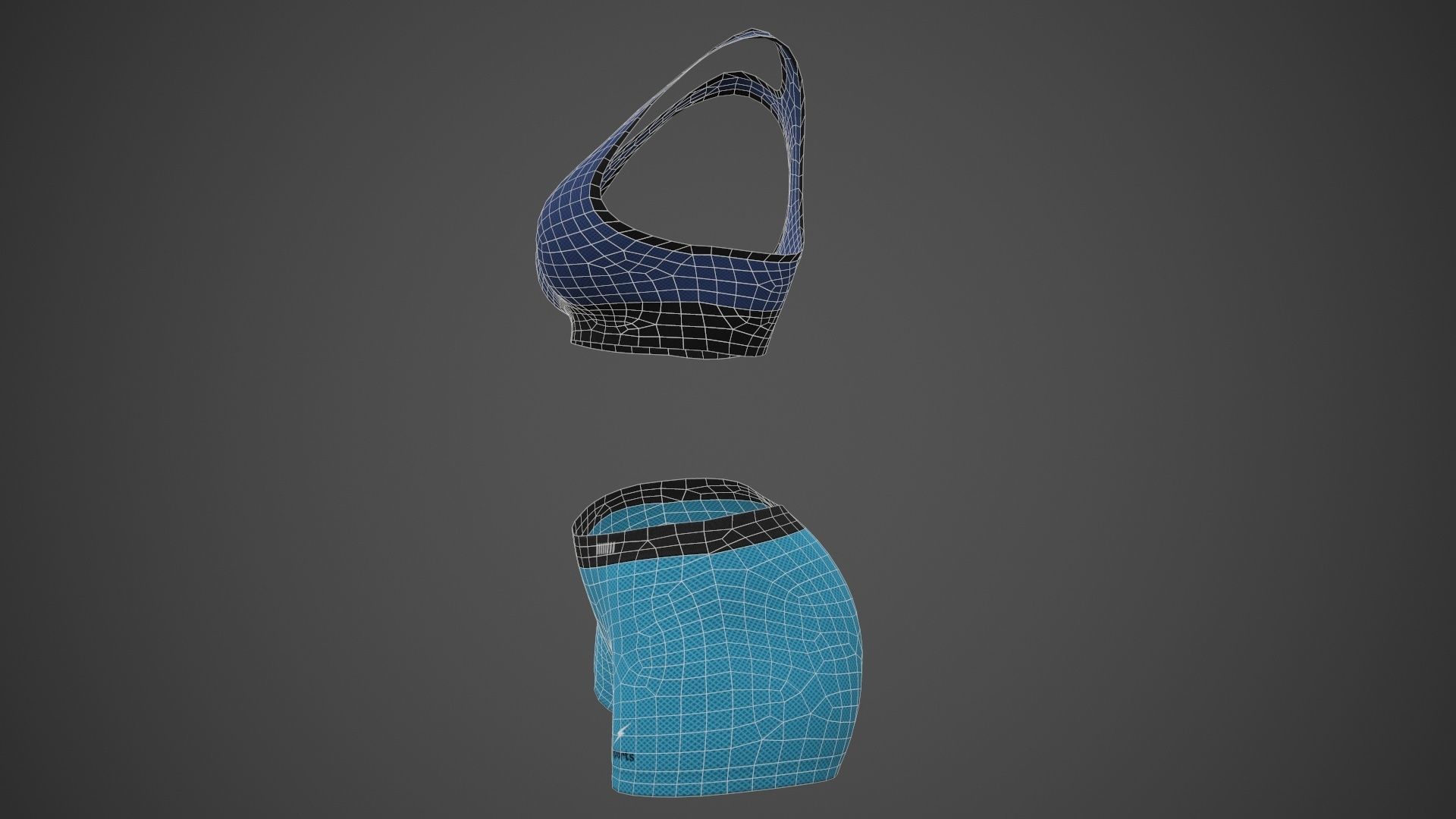 Female Sportswear gym clothing PBR 3 Low-poly 3D model_17
