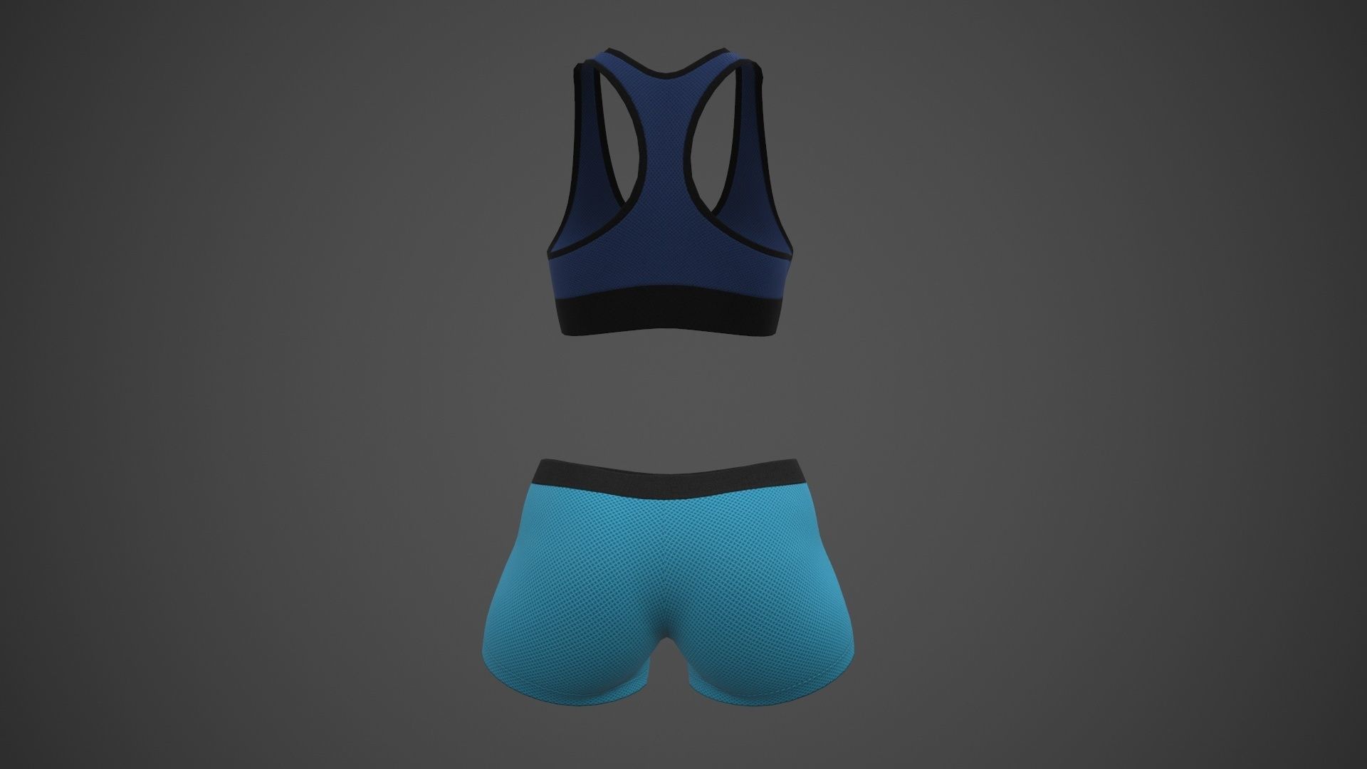 Female Sportswear gym clothing PBR 3 Low-poly 3D model_20