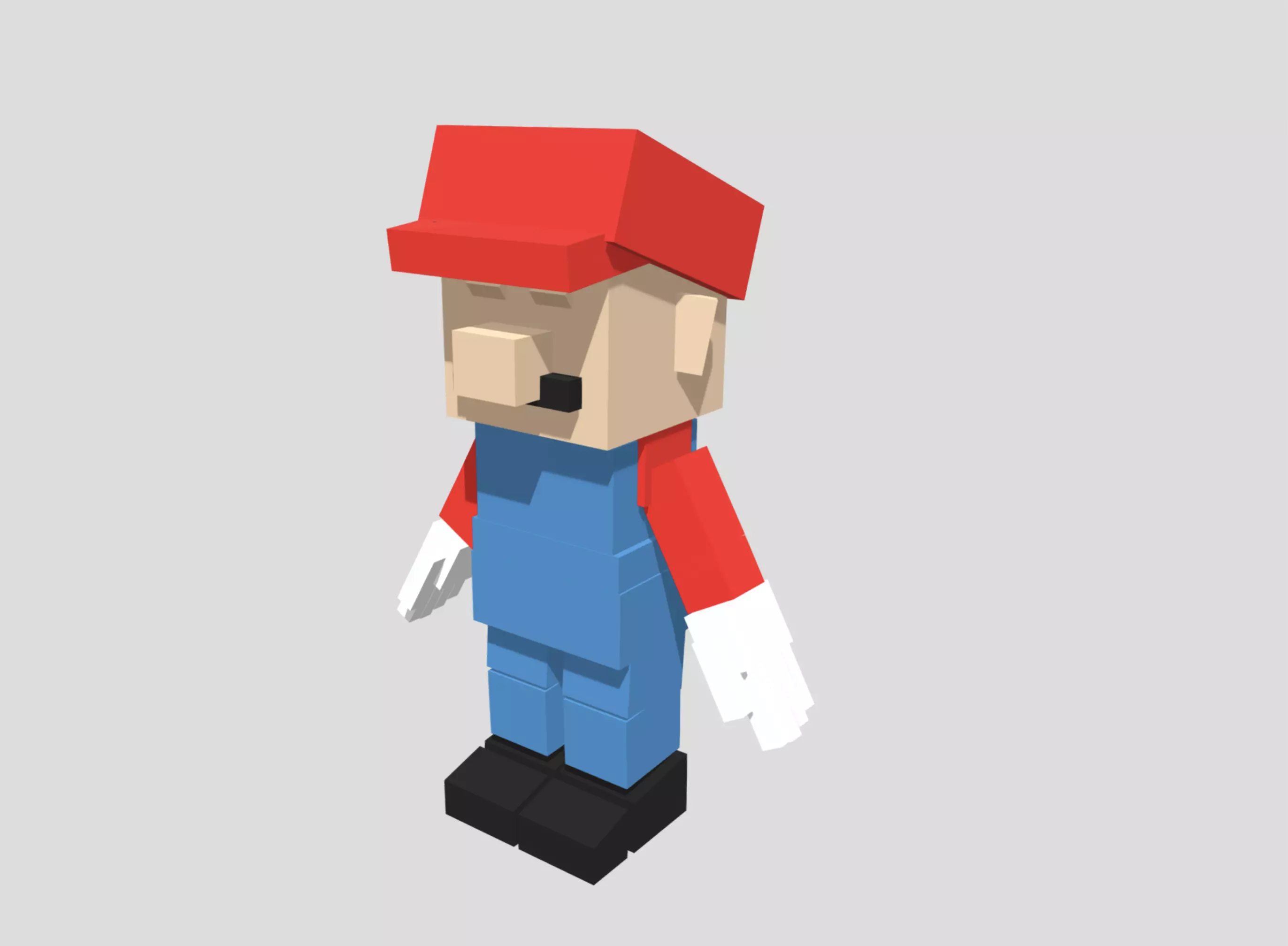 Voxel Mario Low-poly 3D model_0
