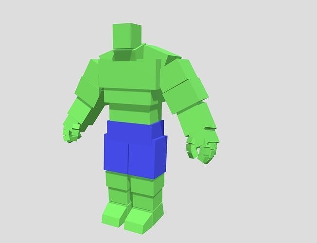 Voxel Hulk Low-poly 3D model