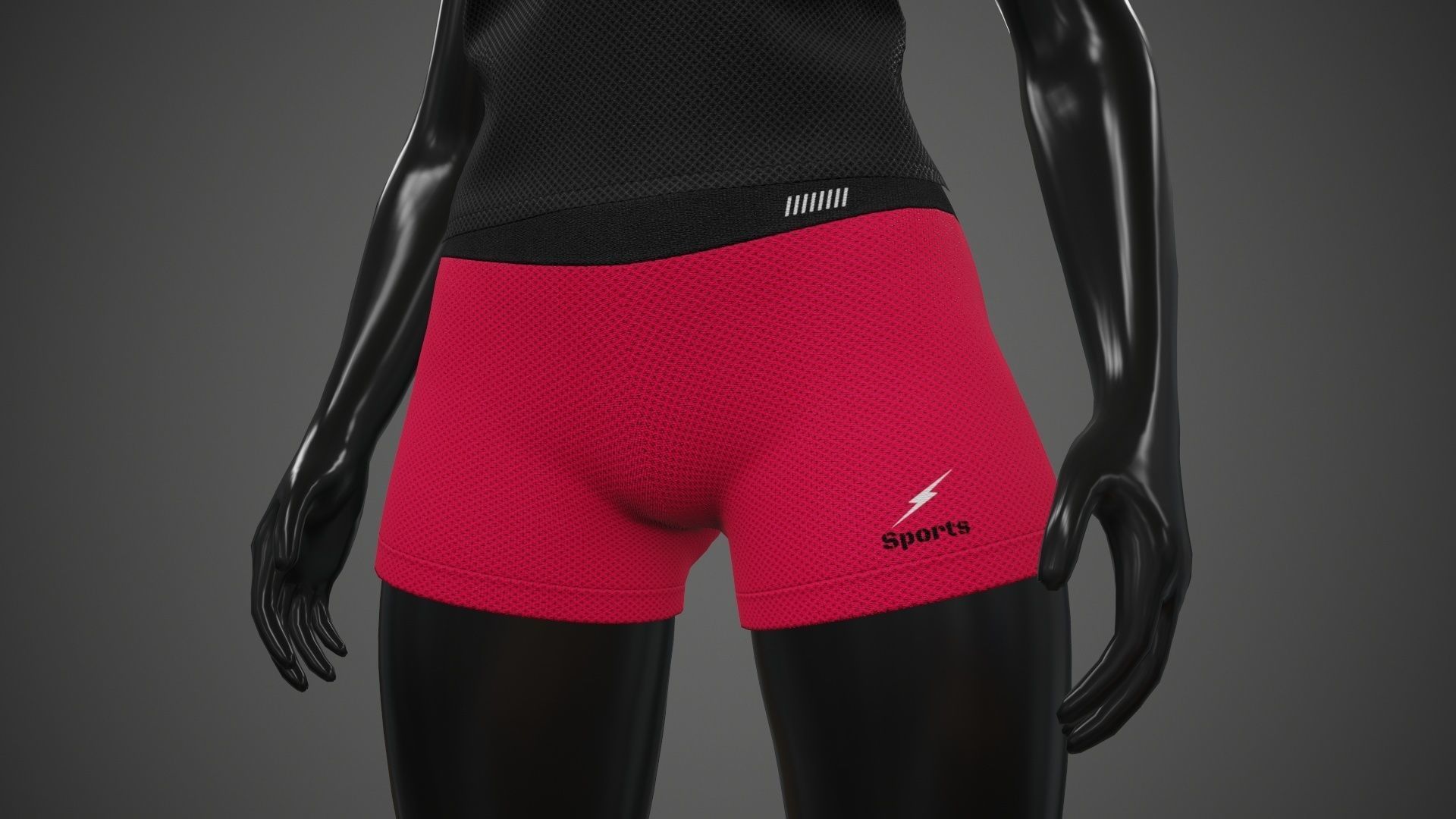 Female Sportswear gym clothing PBR Pack of 3 3D Model Collection_28