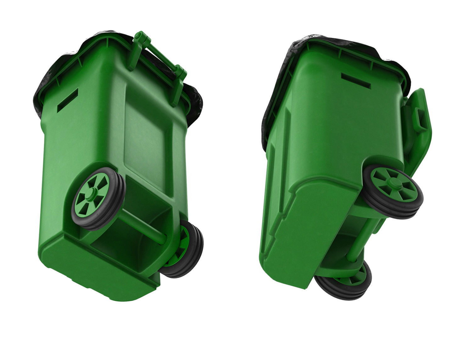 Waste bin with empty bag 3D model_3