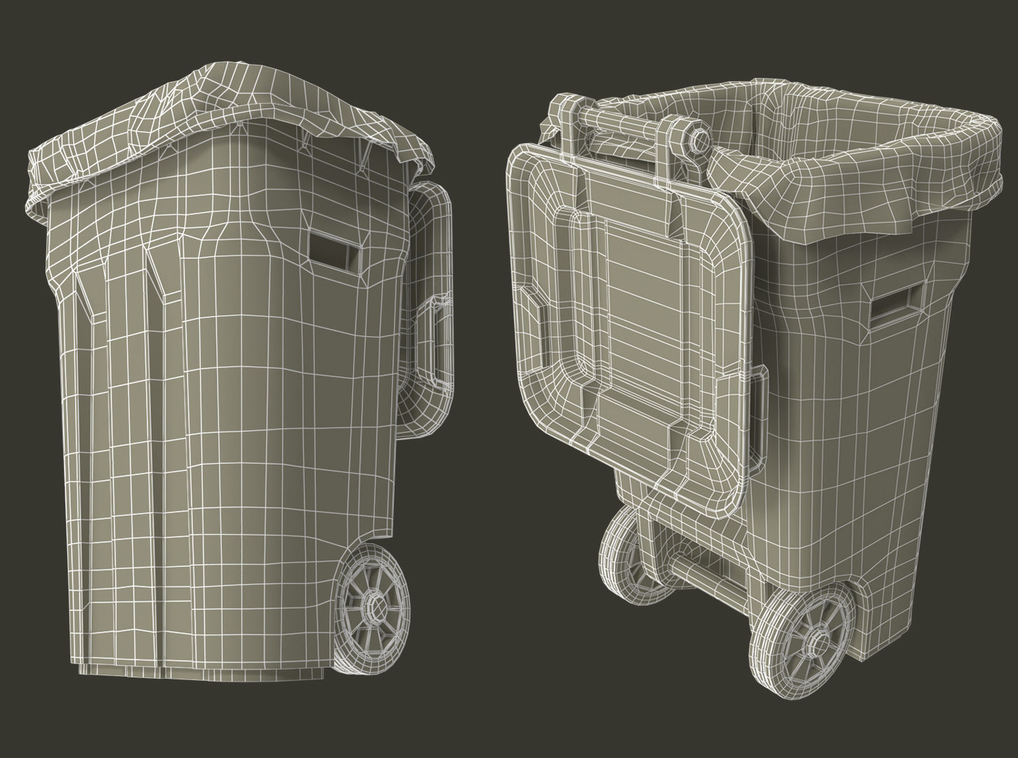 Waste bin with empty bag 3D model_12