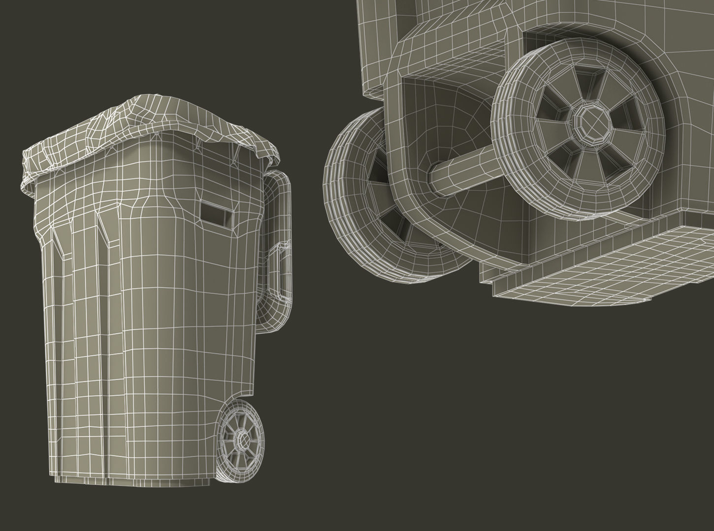 Waste bin with empty bag 3D model_14