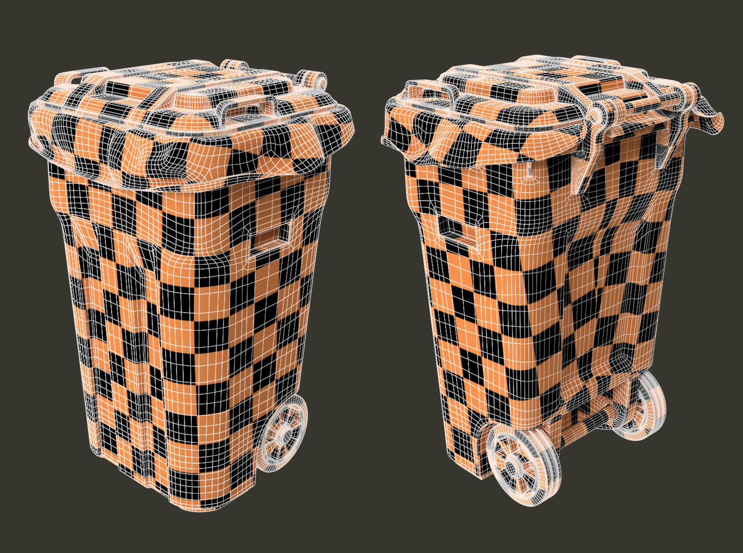 Waste bin with empty bag 3D model_5