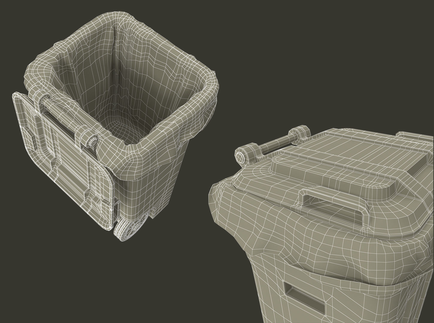 Waste bin with empty bag 3D model_13