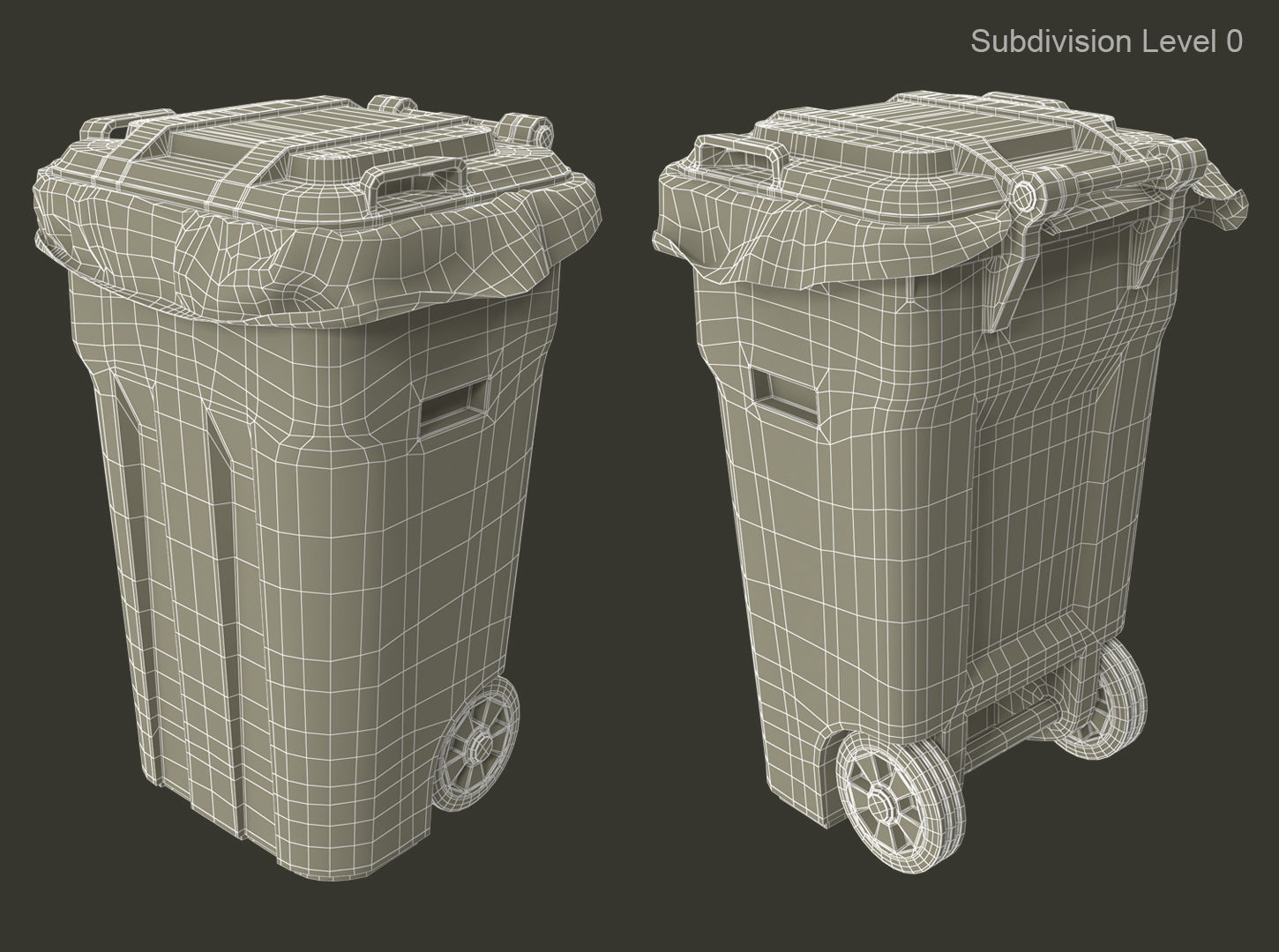 Waste bin with empty bag 3D model_9