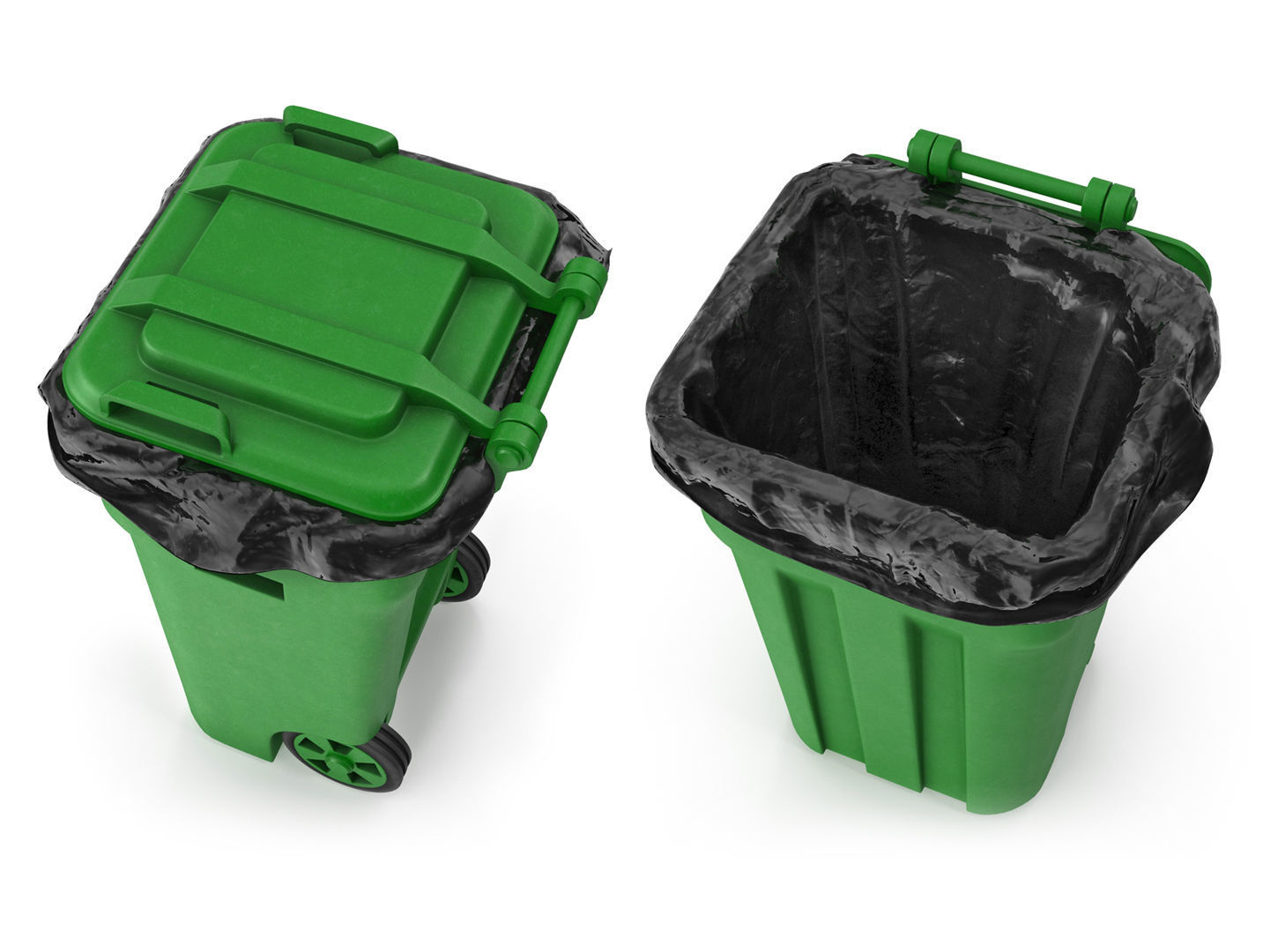 Waste bin with empty bag 3D model_4