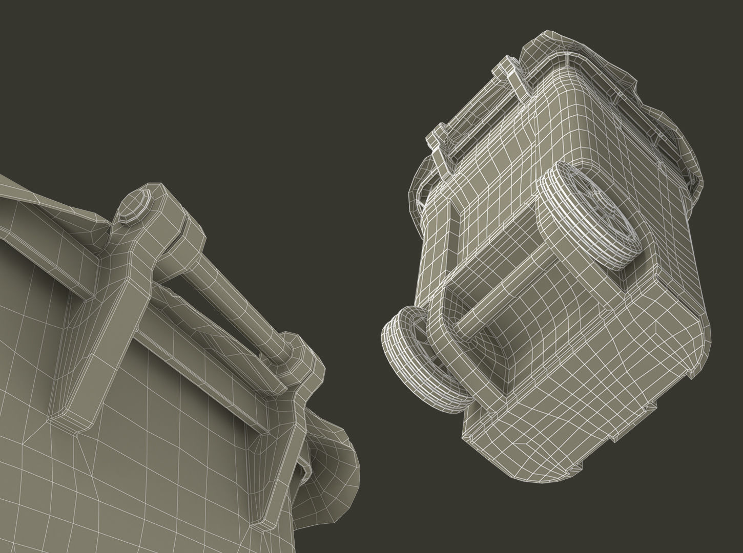 Waste bin with empty bag 3D model_11