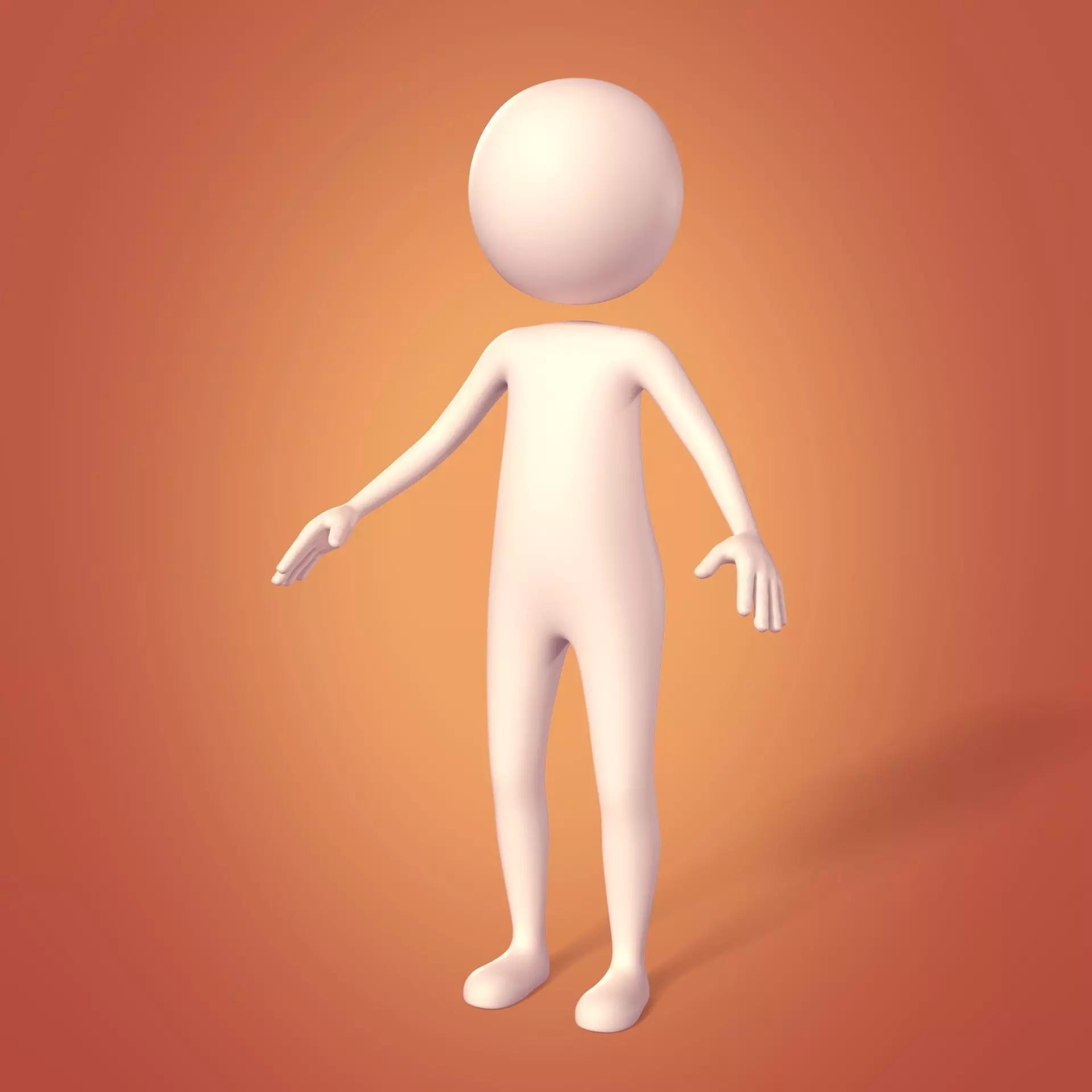 Cartoon Man - Stickman with High Quality FK and IK Rig  Low-poly 3D model_0