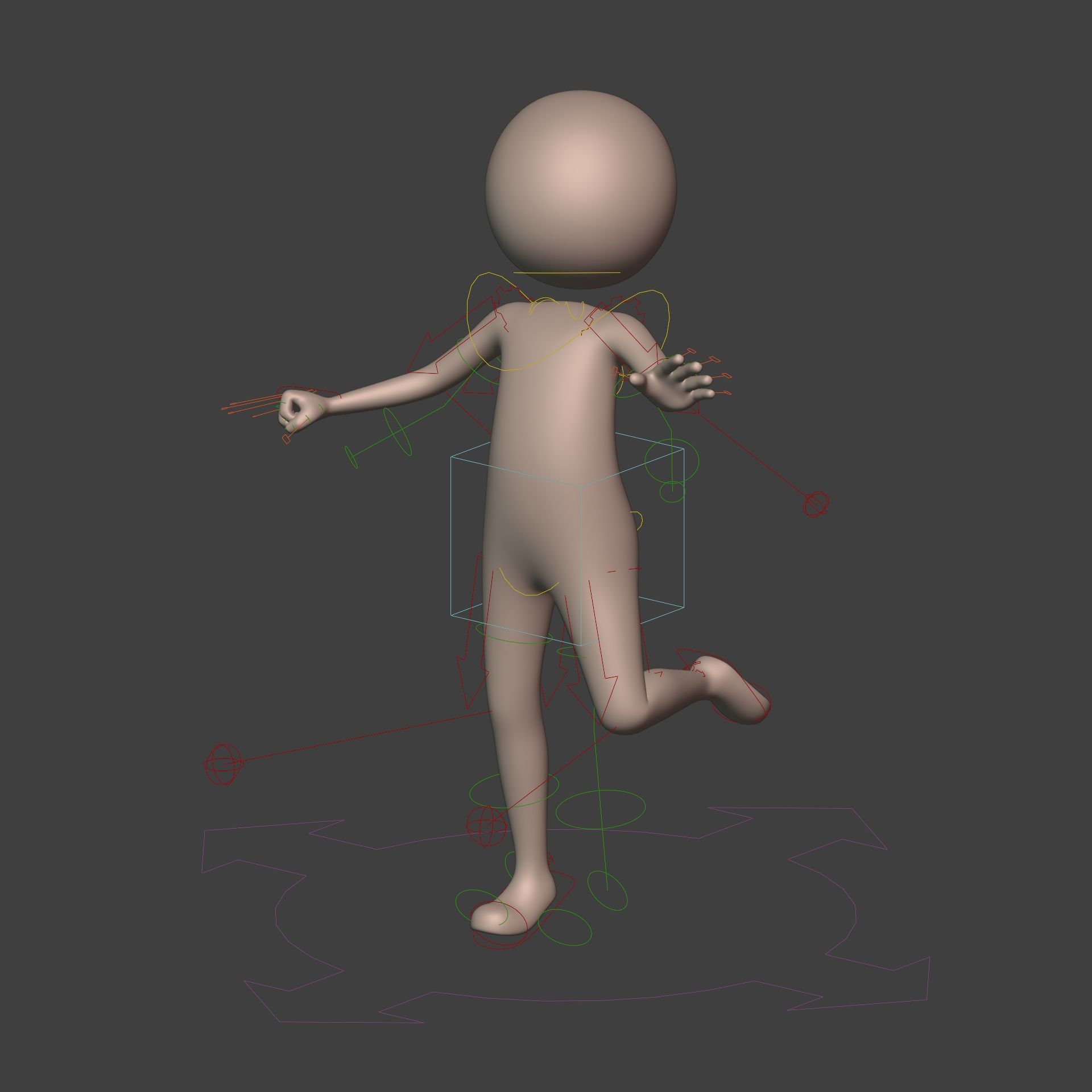 Cartoon Man - Stickman with High Quality FK and IK Rig  Low-poly 3D model_1