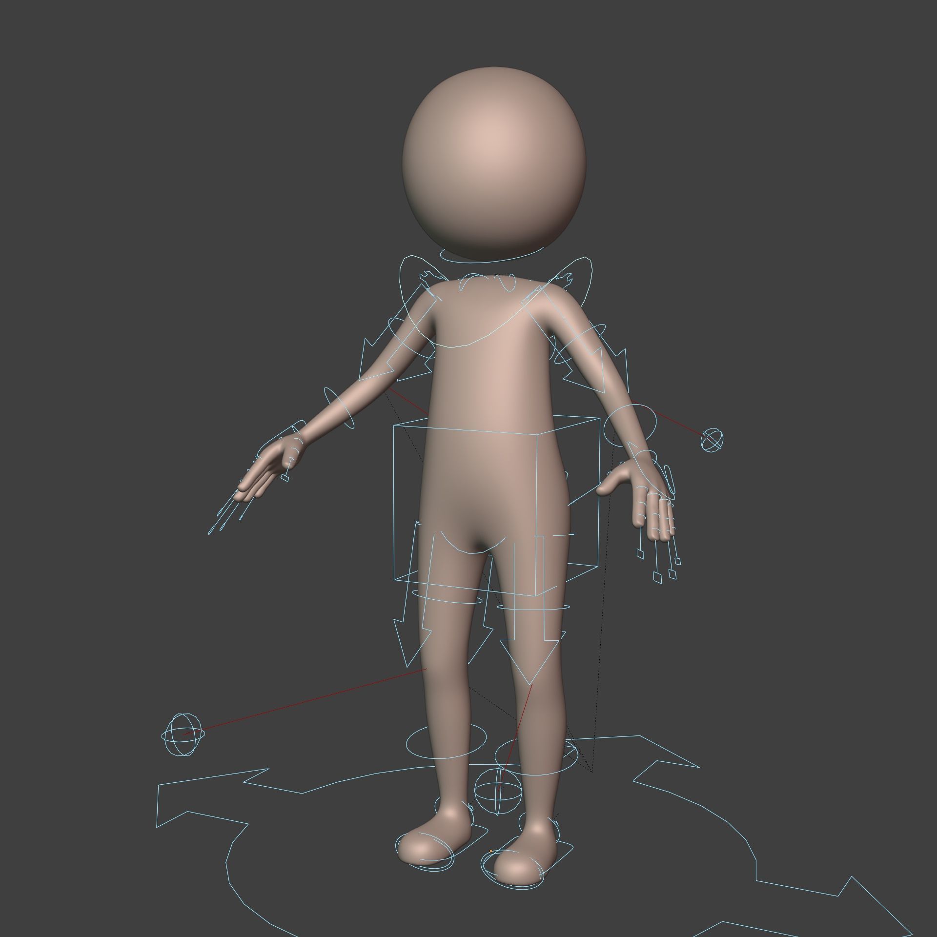 Cartoon Man - Stickman with High Quality FK and IK Rig  Low-poly 3D model_2