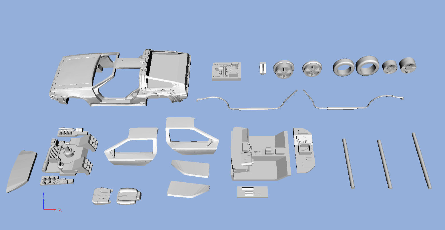 HO Scale or larger Back to the Future 3D Print Model 1-87 3D print model_7