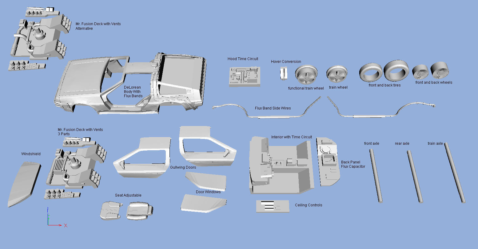 HO Scale or larger Back to the Future 3D Print Model 1-87 3D print model_1