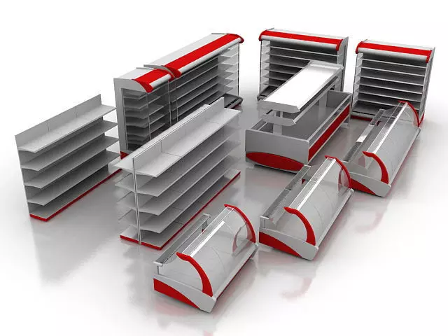 Mart Racks Setting 3D model Mart Rack VR / AR / low-poly | CGTrader