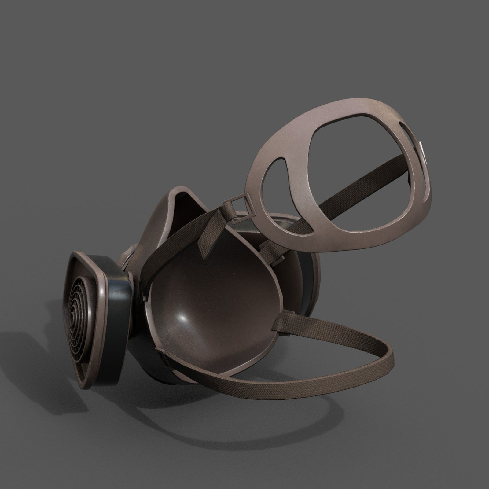 Gas mask protection isolated equipment armor scifi Low-poly 3D model_9