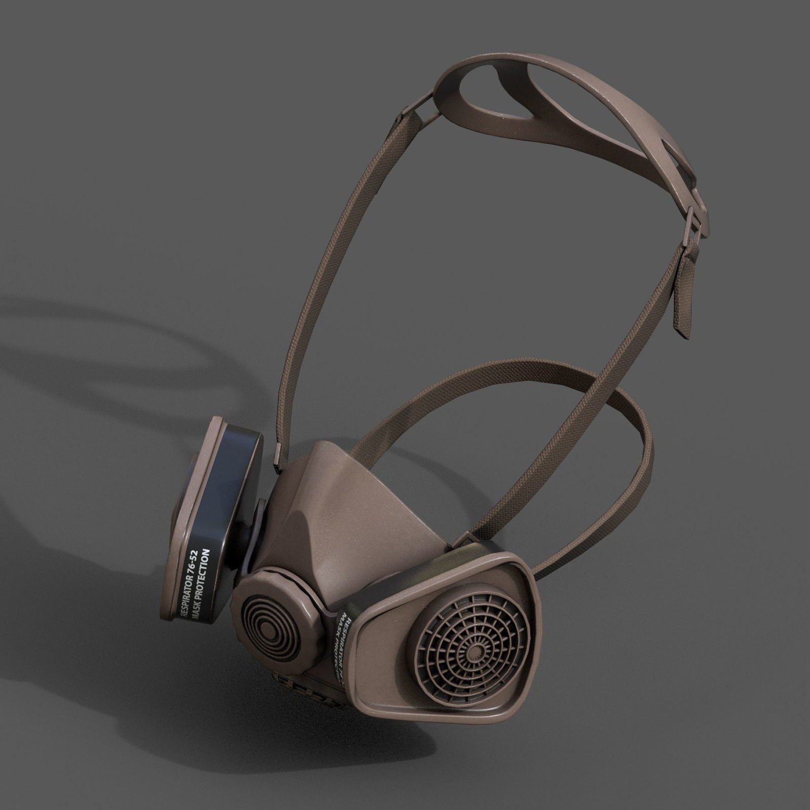 Gas mask protection isolated equipment armor scifi Low-poly 3D model_8