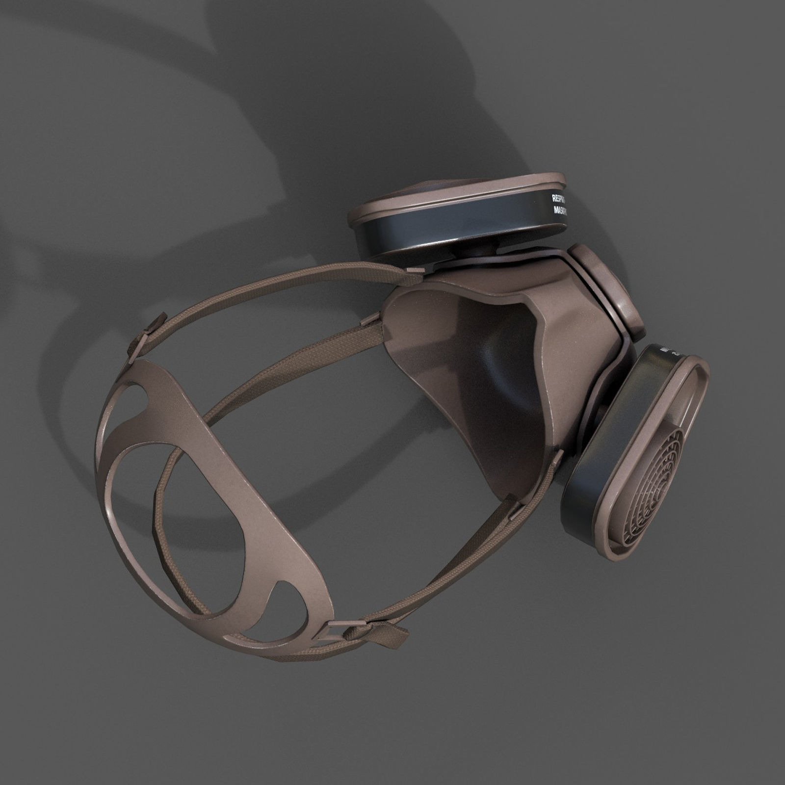 Gas mask protection isolated equipment armor scifi Low-poly 3D model_7