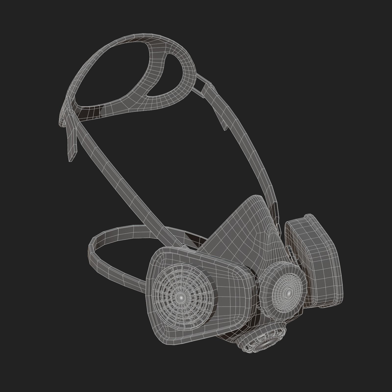 Gas mask protection isolated equipment armor scifi Low-poly 3D model_10