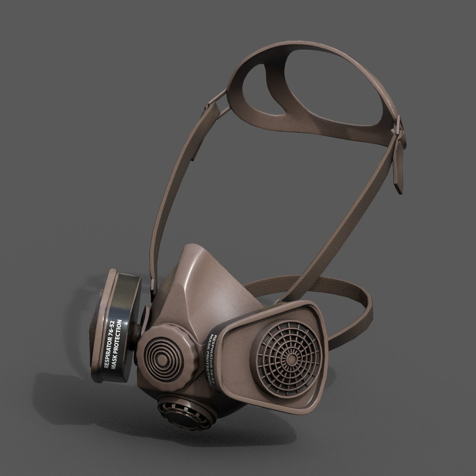 Gas mask protection isolated equipment armor scifi Low-poly 3D model_4
