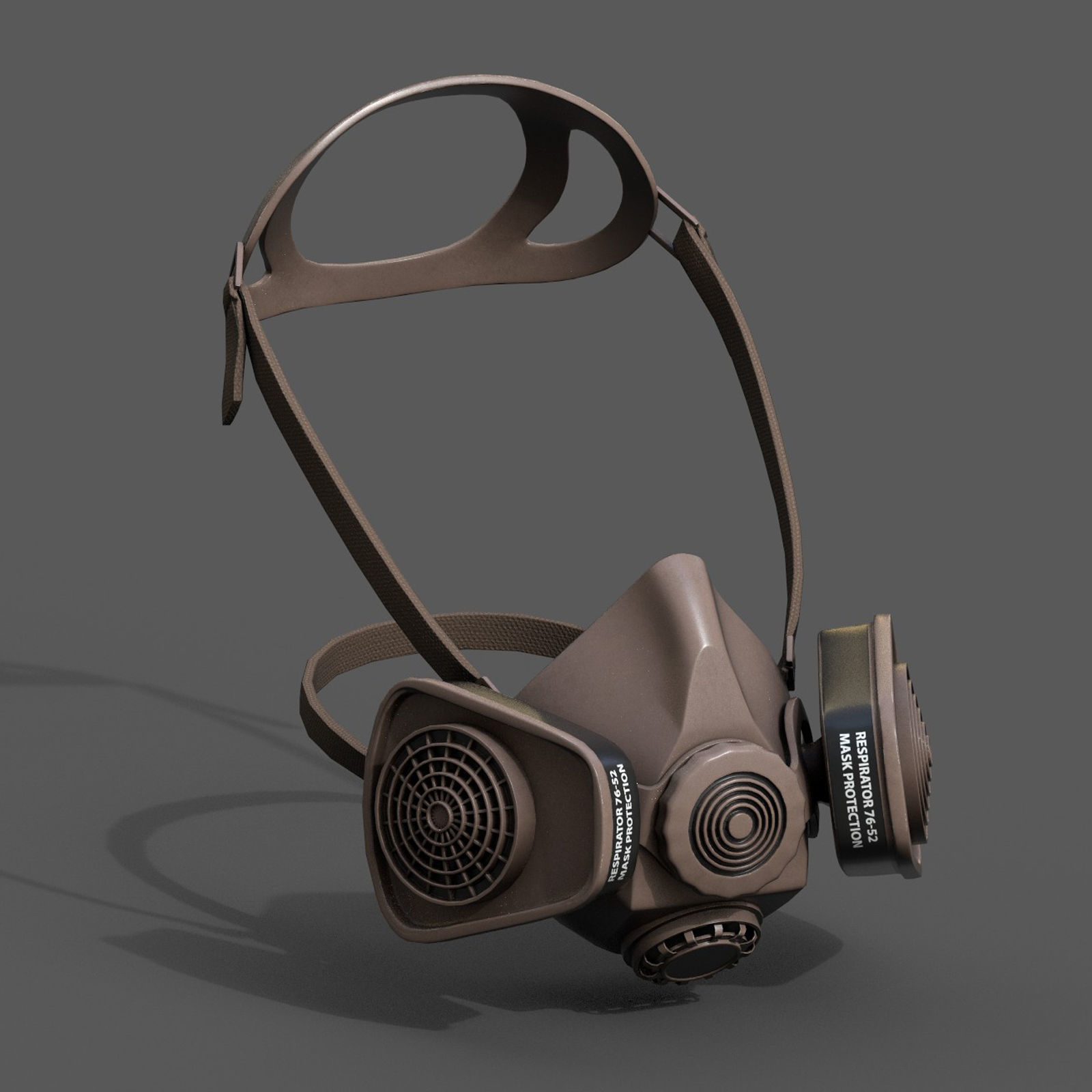 Gas mask protection isolated equipment armor scifi Low-poly 3D model_5
