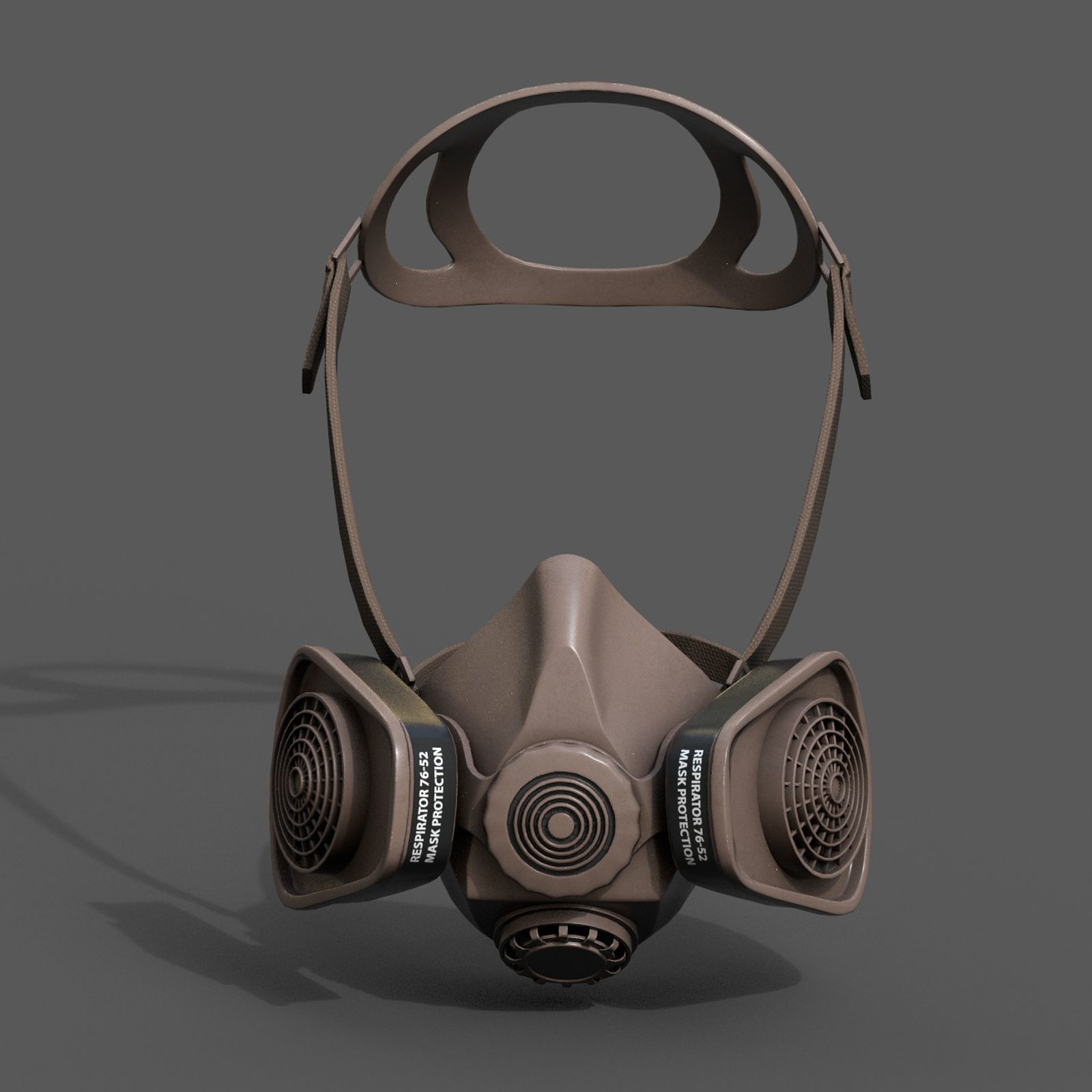 Gas mask protection isolated equipment armor scifi Low-poly 3D model_3