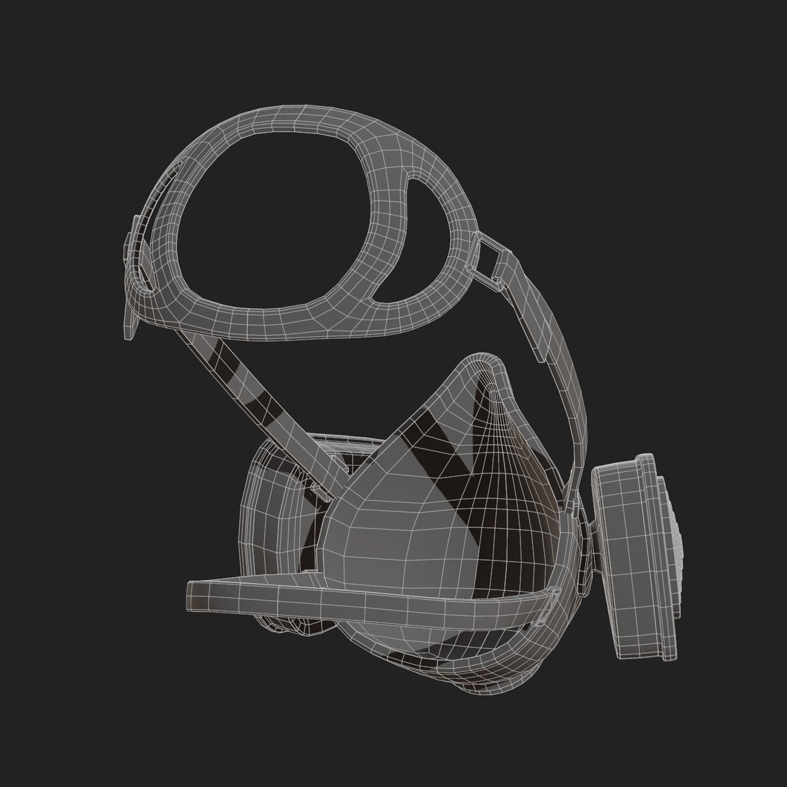 Gas mask protection isolated equipment armor scifi Low-poly 3D model_12
