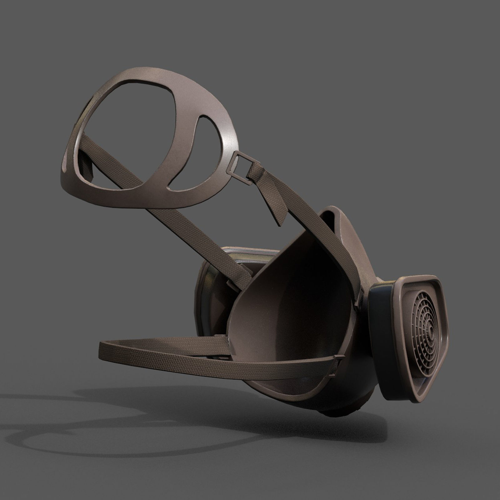 Gas mask protection isolated equipment armor scifi Low-poly 3D model_6