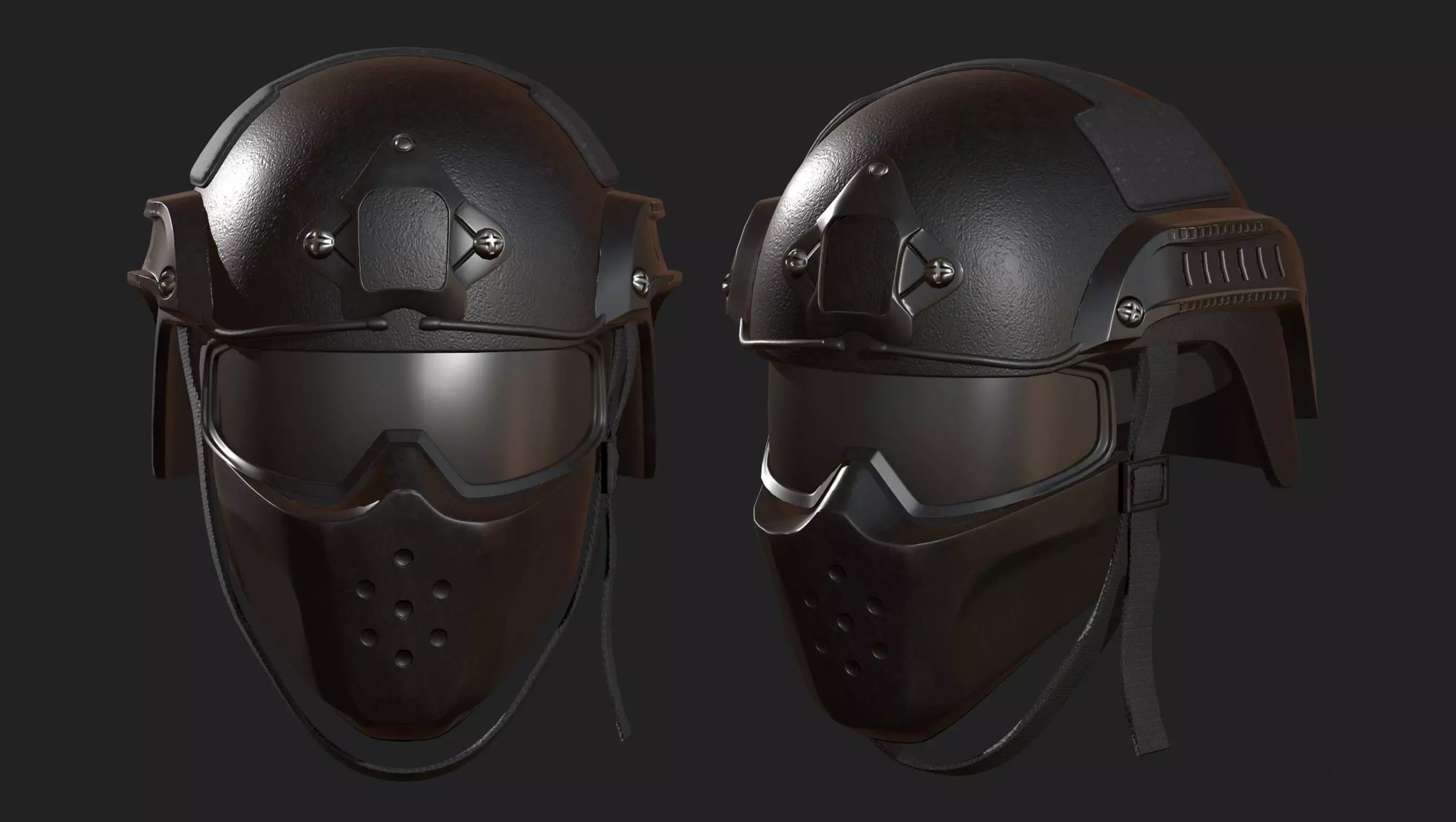 Helmet mask millitary combat soldier armor scifi fantasy  Low-poly 3D model_0