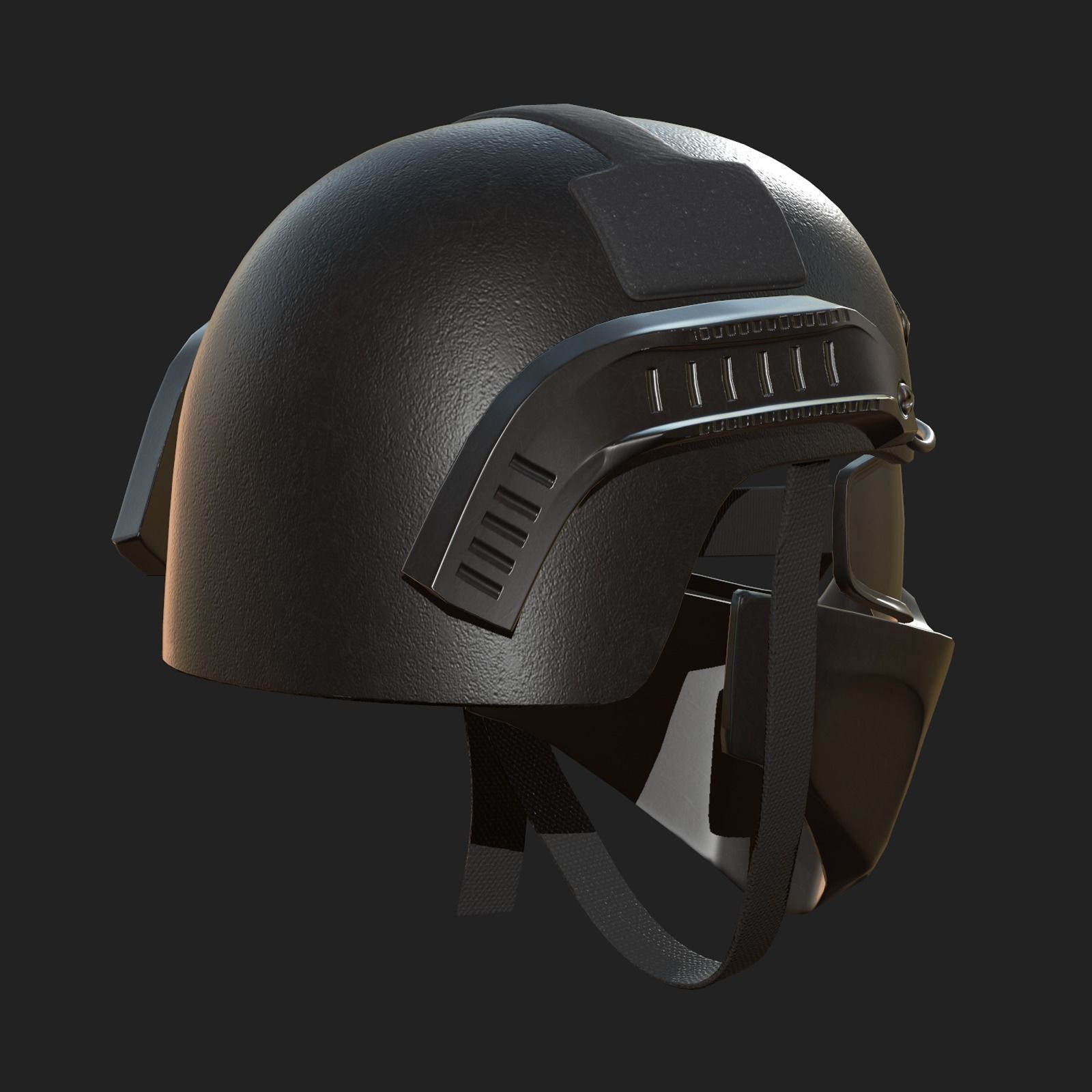 Helmet mask millitary combat soldier armor scifi fantasy  Low-poly 3D model_7