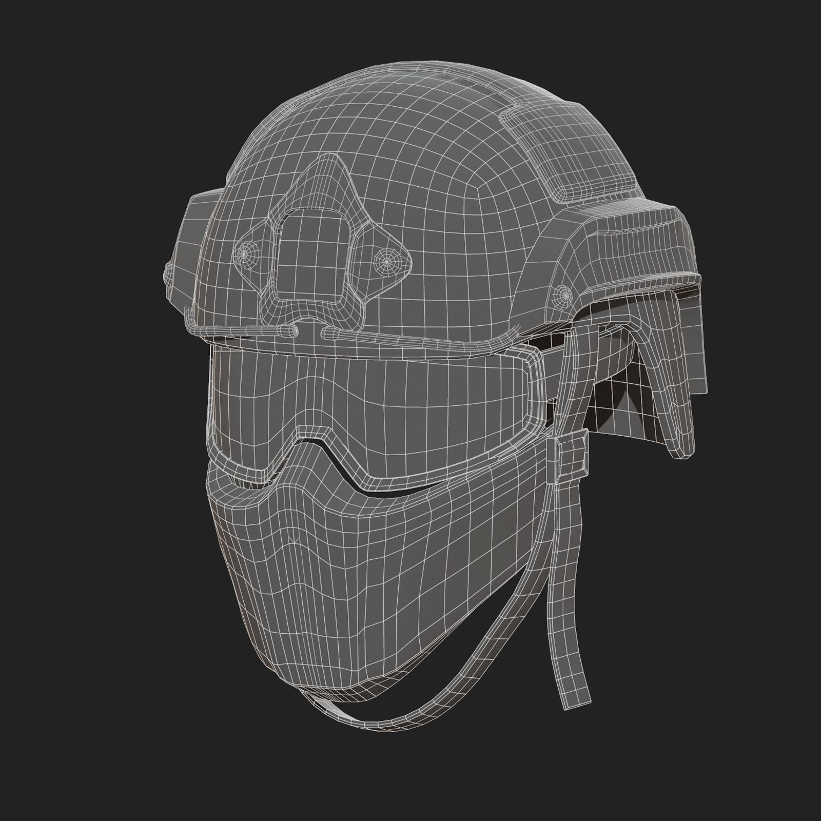 Helmet mask millitary combat soldier armor scifi fantasy  Low-poly 3D model_10