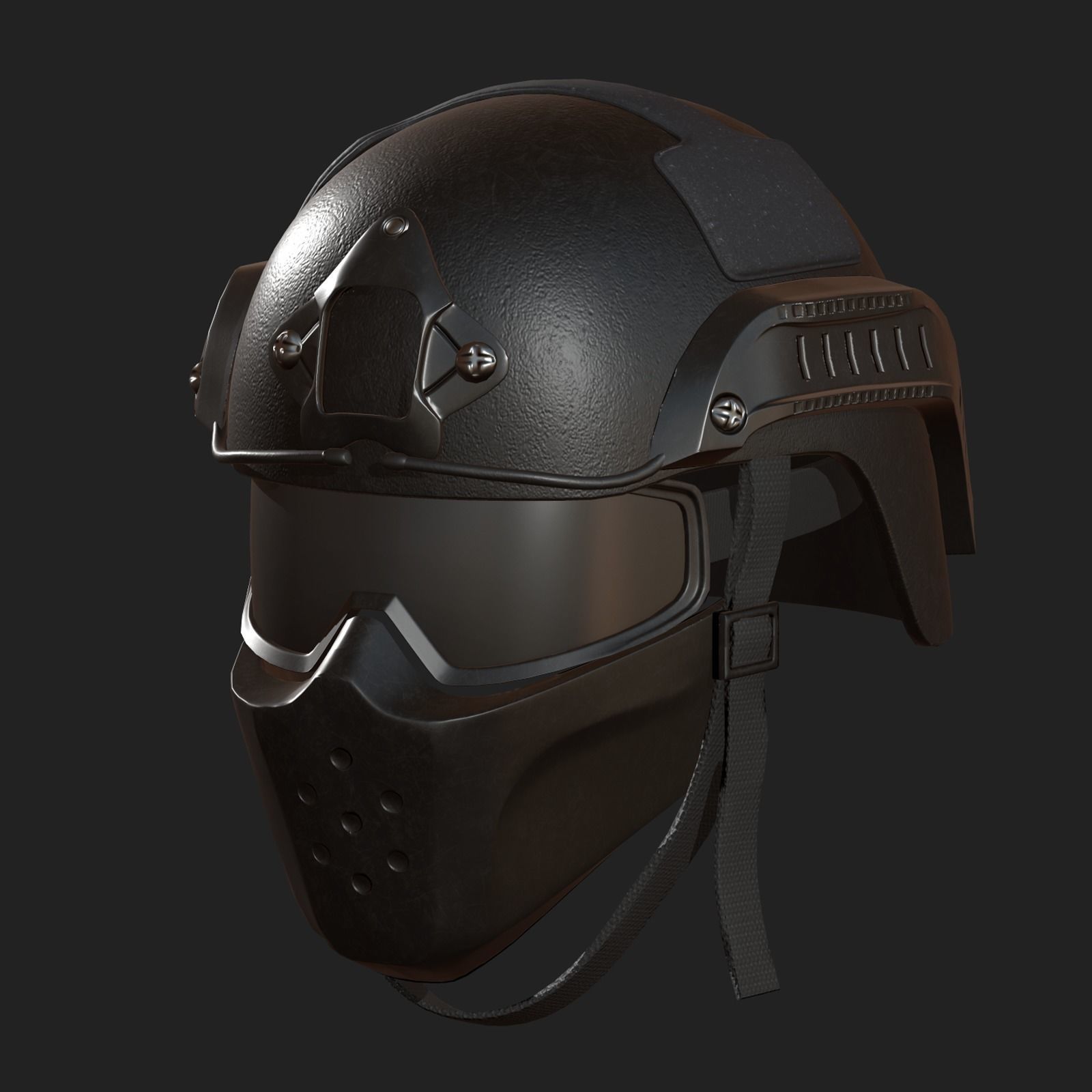 Helmet mask millitary combat soldier armor scifi fantasy  Low-poly 3D model_5
