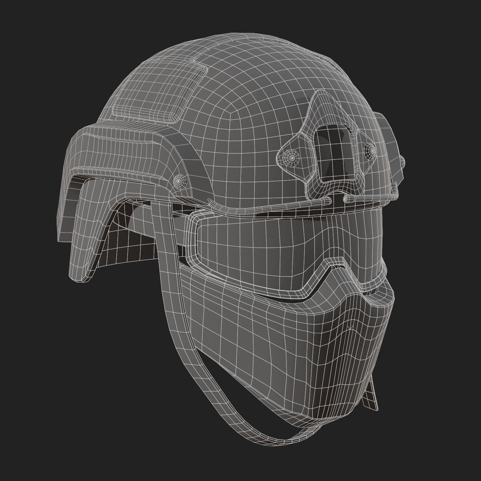 Helmet mask millitary combat soldier armor scifi fantasy  Low-poly 3D model_11